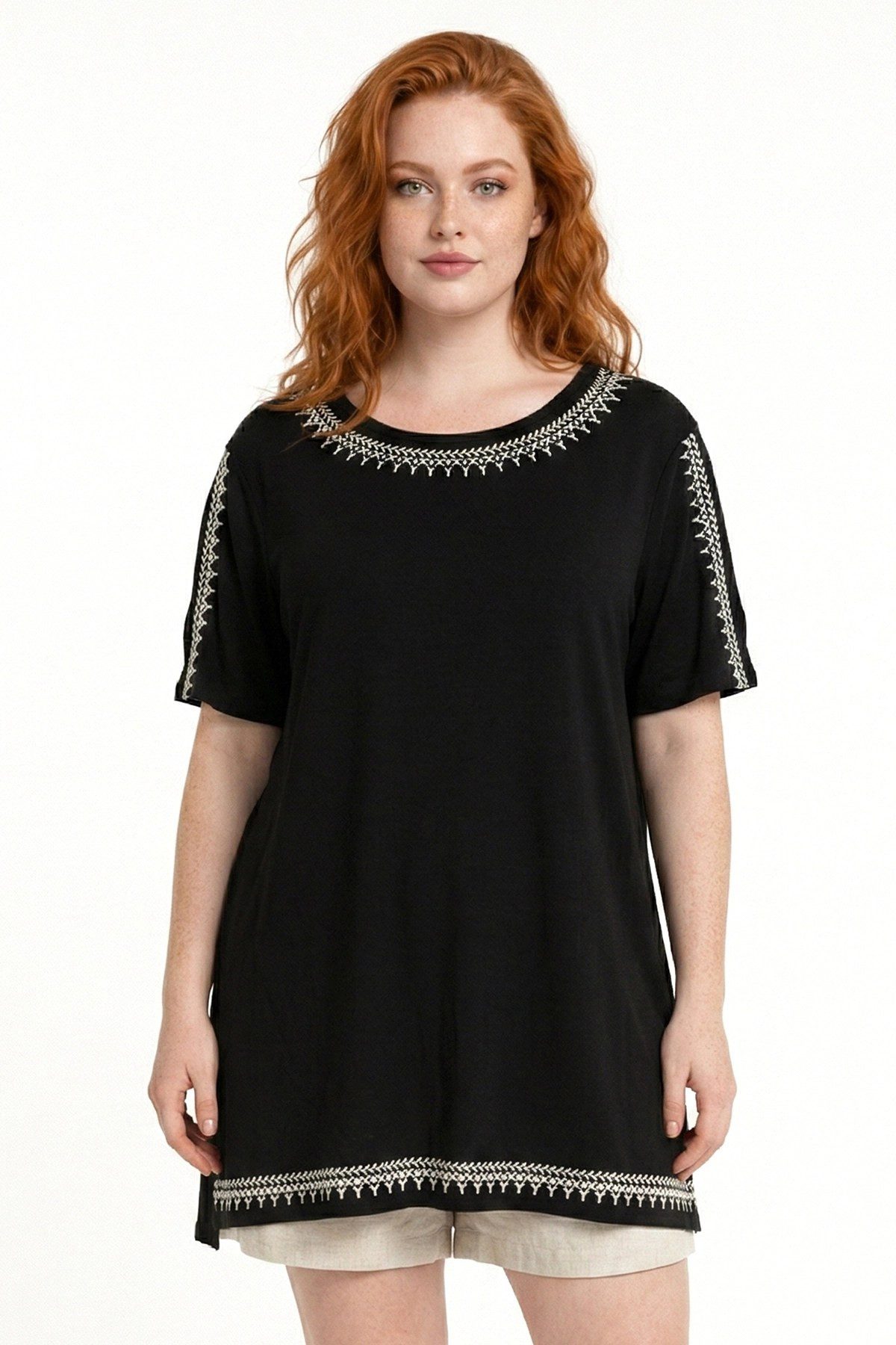 Shape of You Blusentop Bestickte Bluse mit Details