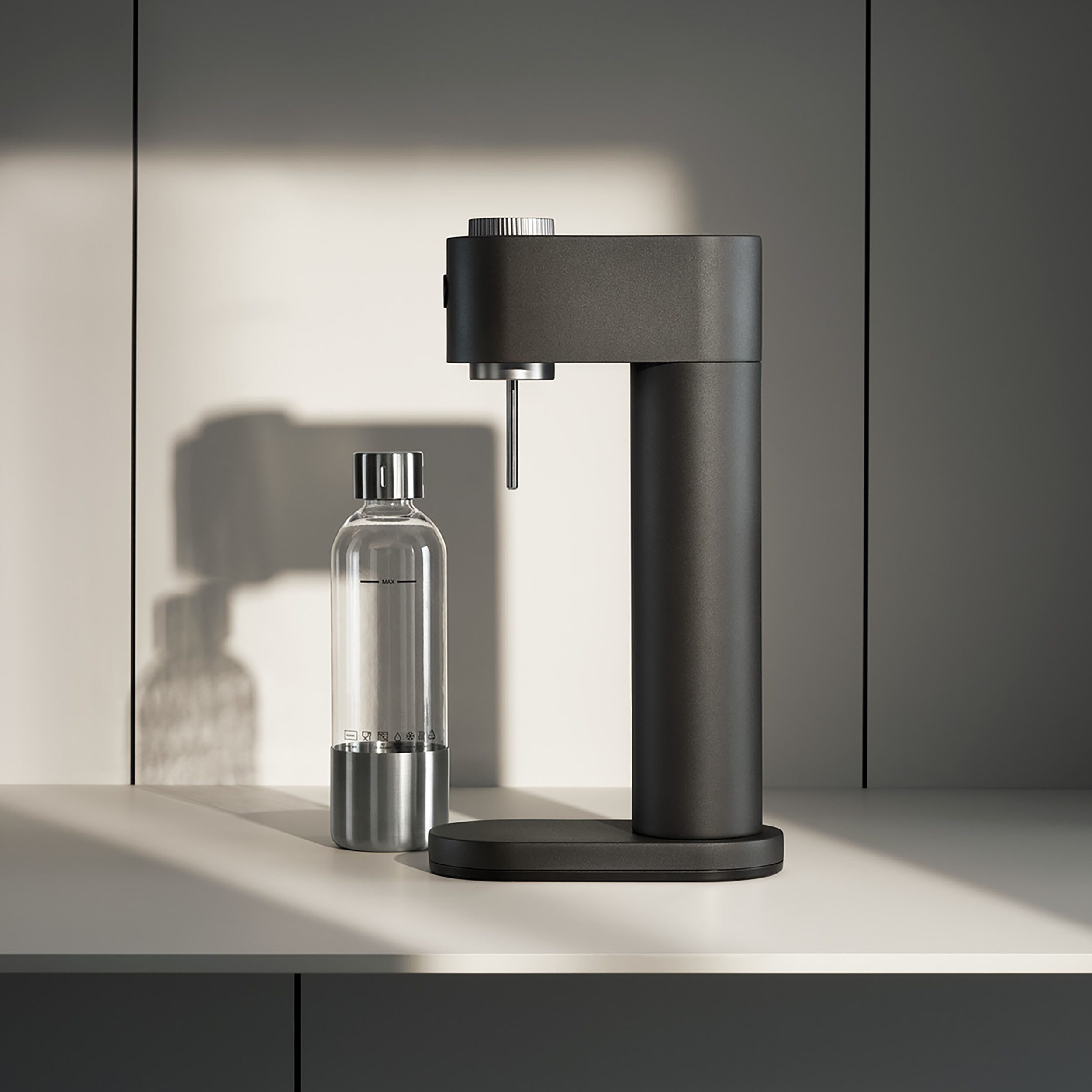 WMF Wassersprudler Element One, (2-tlg), 3 Sprudelgrade, vollautomatisches Sprudeln, Cromargan Edelstahlgehäuse