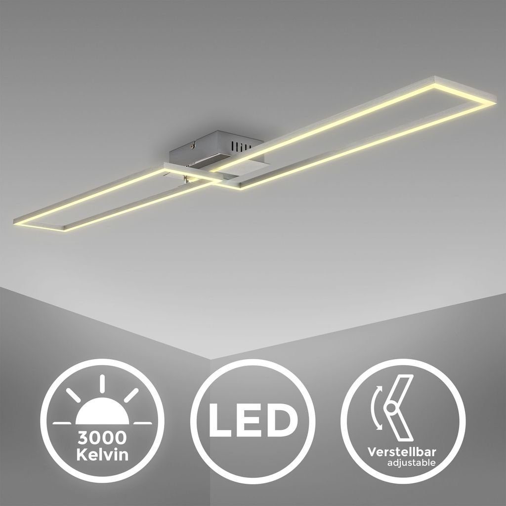 B.K.Licht Deckenleuchte LED-Deckenlampe FRAME 110x25cm Alu-gebürstet - BKL1 günstig online kaufen