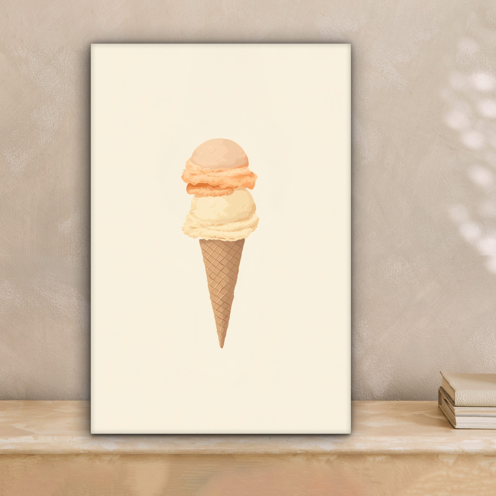 OneMillionCanvasses® Leinwandbild Minimalist - Schaufel Eiscreme günstig online kaufen