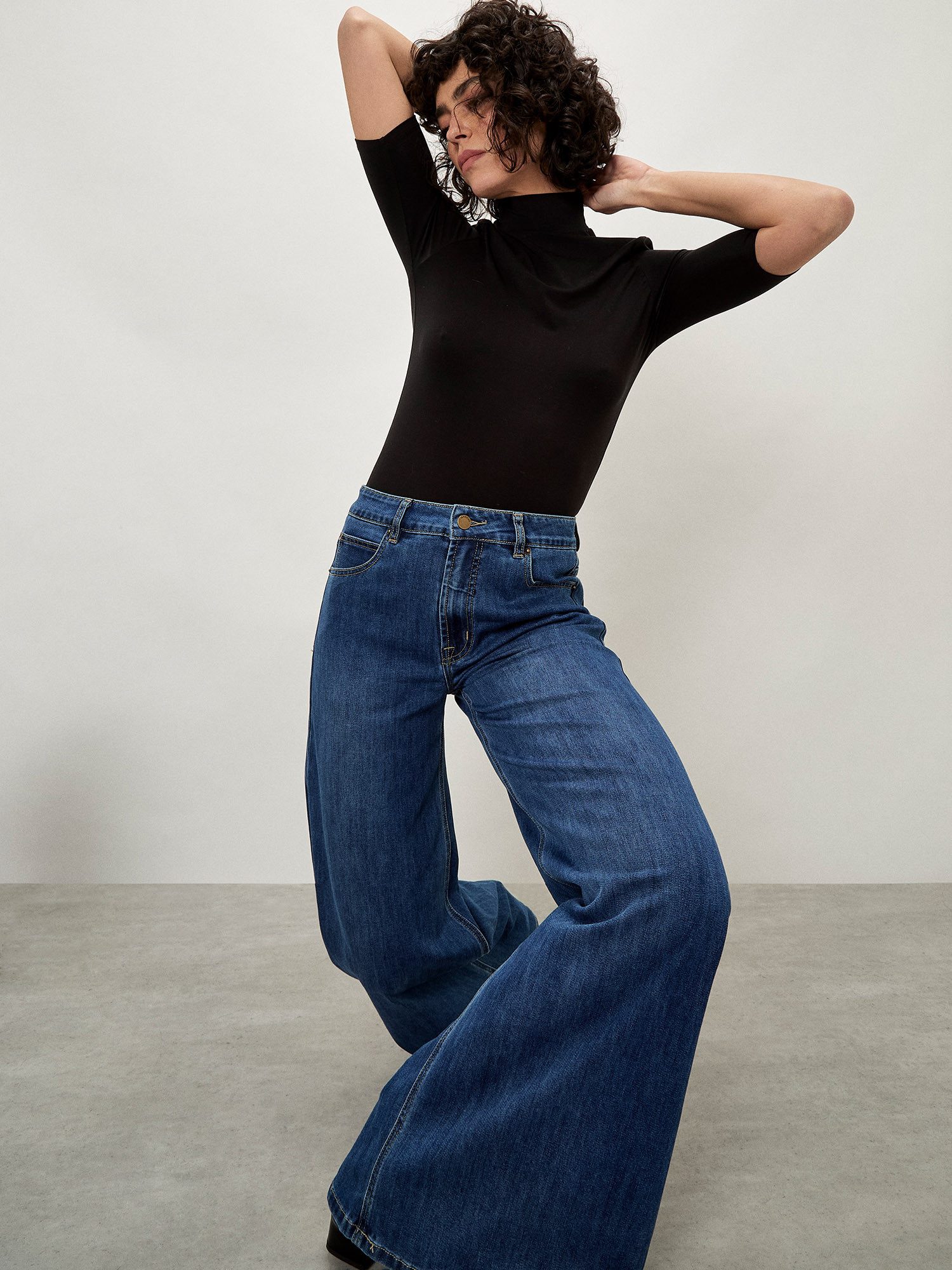 Apricot Weite Jeans High waist Jeans mit sehr weitem Bein günstig online kaufen