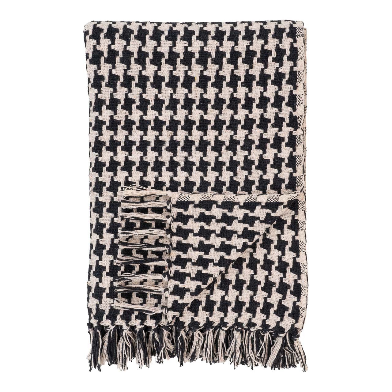 Plaid Side Plaid 130x180cm schwarz, beige., House Nordic