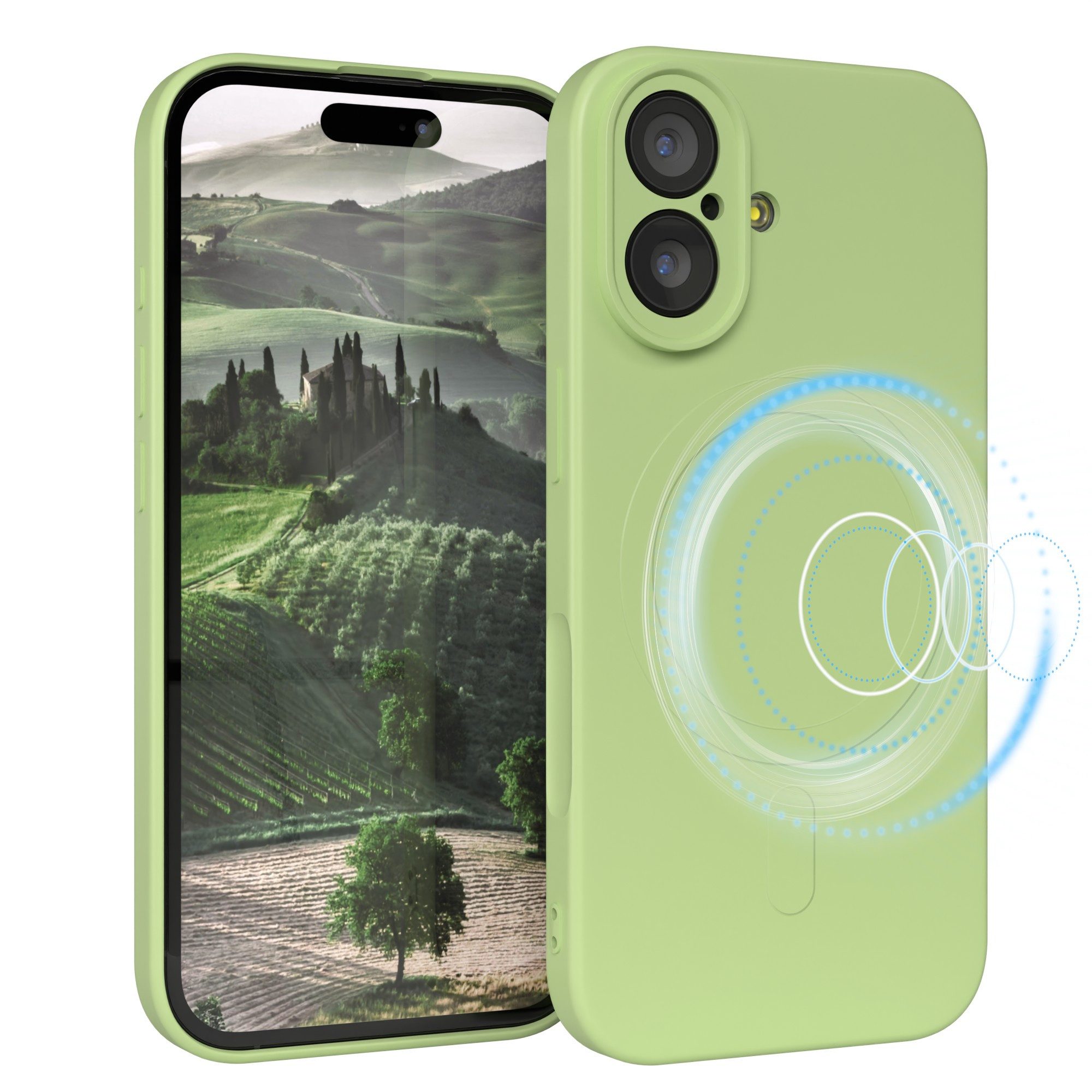 EAZY CASE Handyhülle für Apple iPhone 17 Hülle Silikon 6,3 Zoll, Schutzhülle MagSafe kompatibel Anti-Slip Oberfläche kratzfest Grün