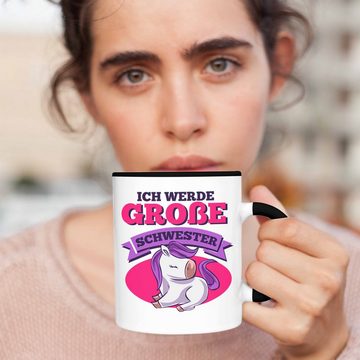 Trendation Tasse Tasse "Ich werde große Schwester" Süße Geschenkidee für werdende Gesc