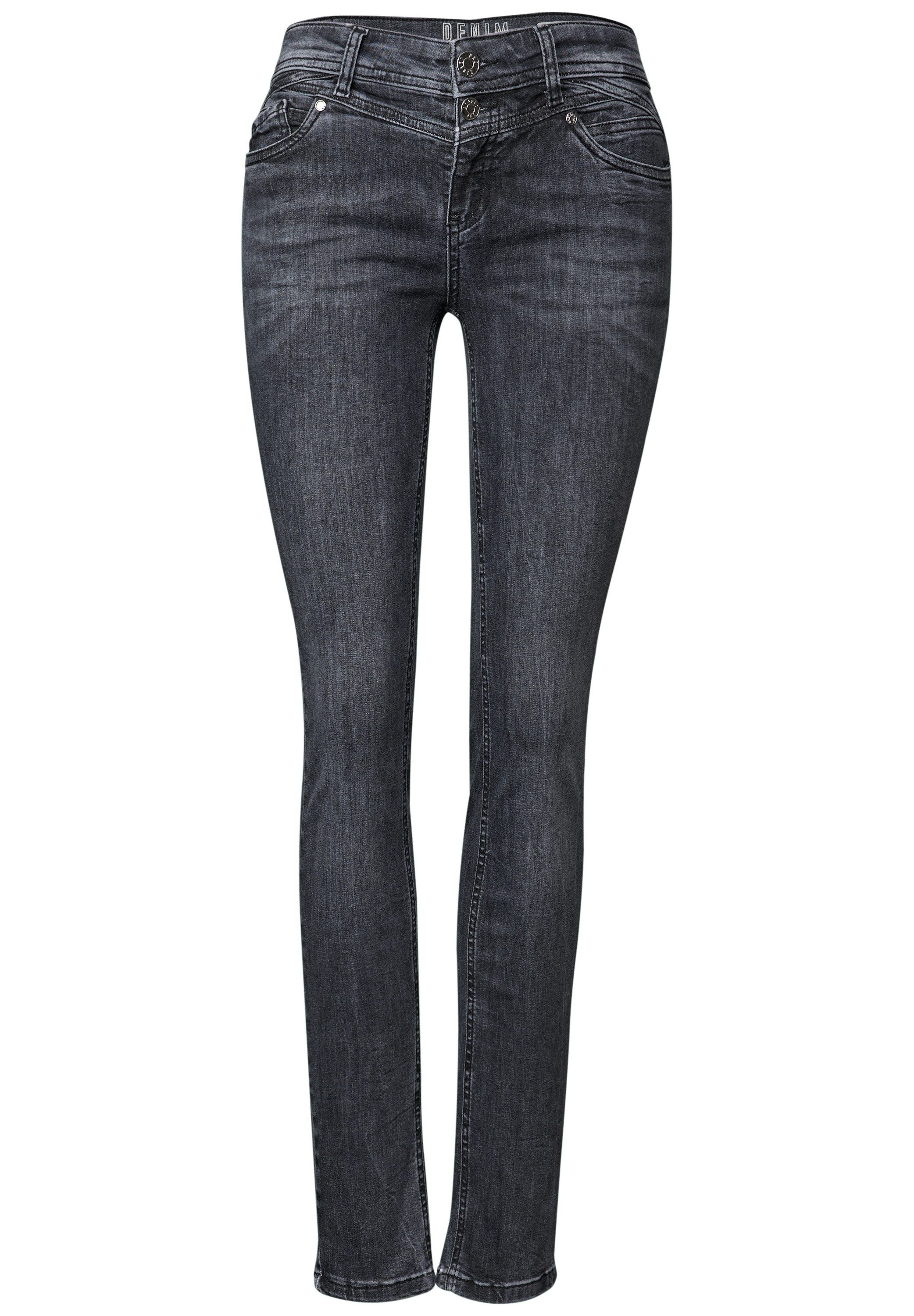 STREET ONE Comfort-fit-Jeans in grauer Waschung