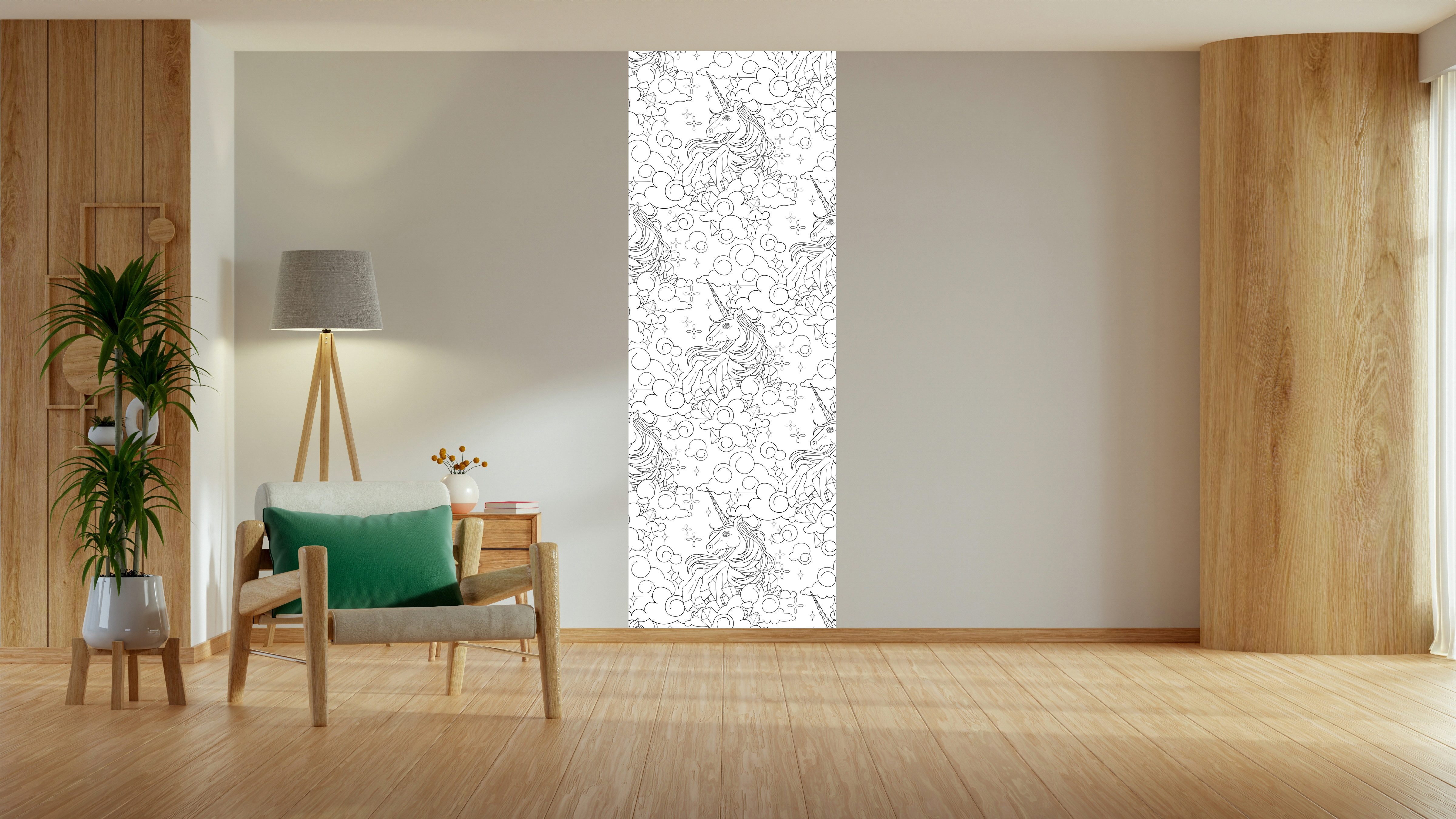 queence Wandsticker Einhörner in den Wolken (1 St), DIY-Wandsticker zum Bemalen