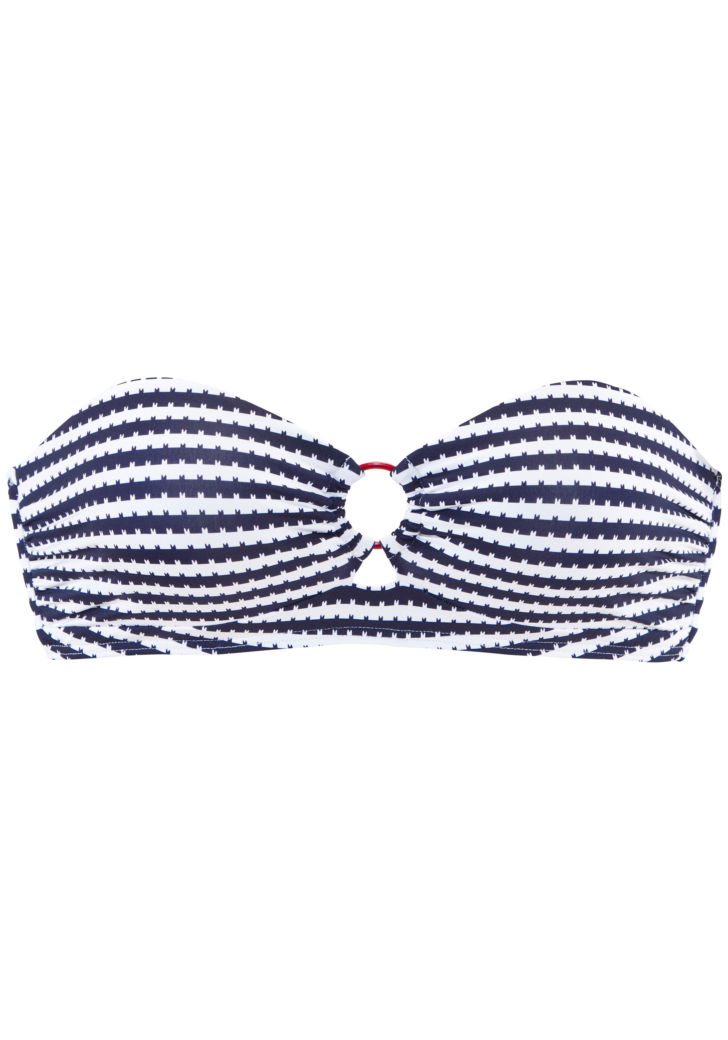 s.Oliver Bandeau-Bikini-Top Elain, mit kontrastfarbigem Zierring