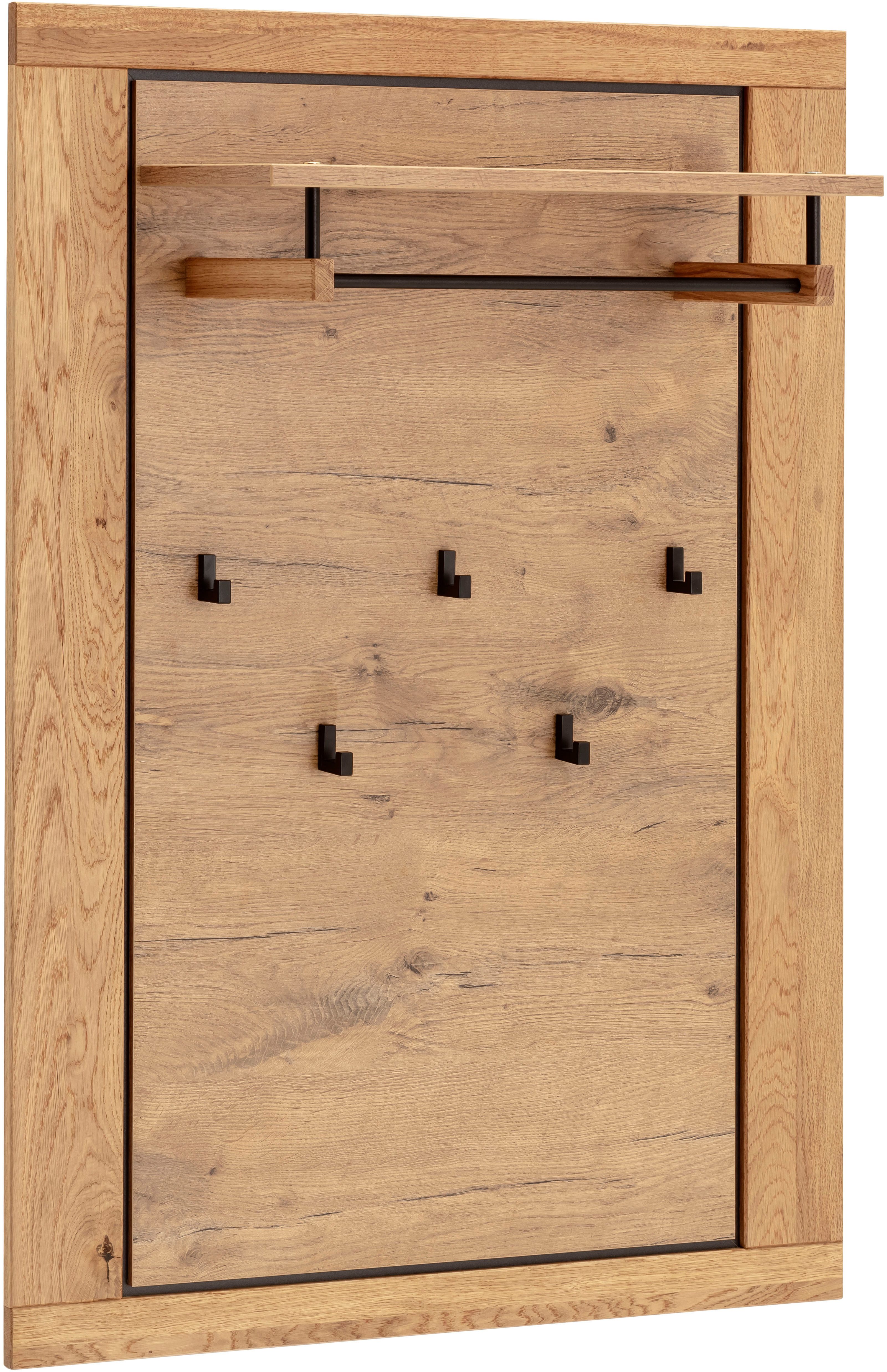 MCA living Garderobenpaneel Greno Garderobenpaneel Wandgarderobe (1 St), Ablageboden, Garderobenstange aus Metall, 5x Kleiderhaken