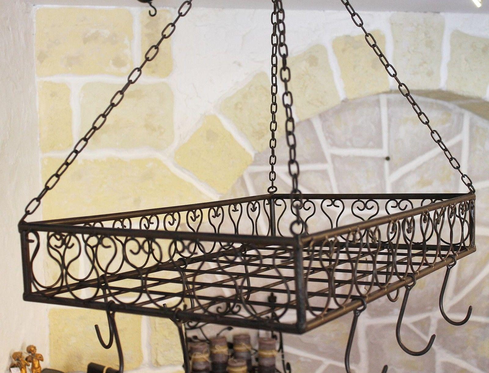 DanDiBo Hängeregal Topfhänger Cocina Pfannenhänger 60 cm Deckenregal Hänger Wurstkrone