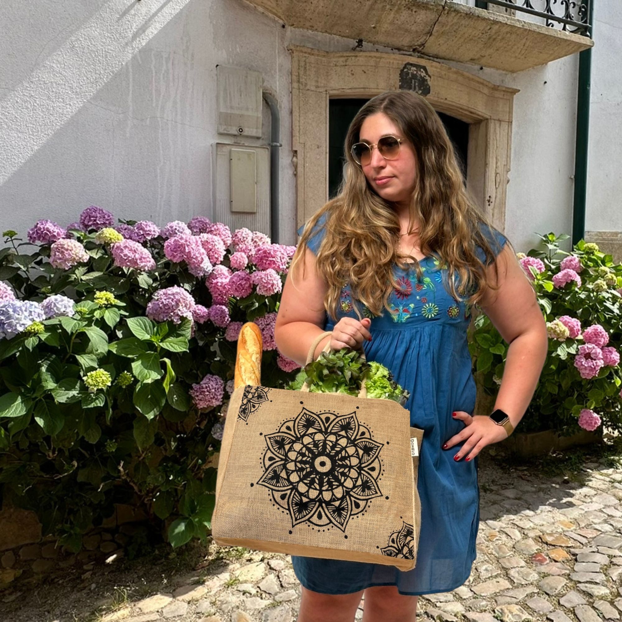 Domelo Einkaufsshopper Jute Einkaufskorb, Vegan Einkaufstasche, Korbtasche, günstig online kaufen