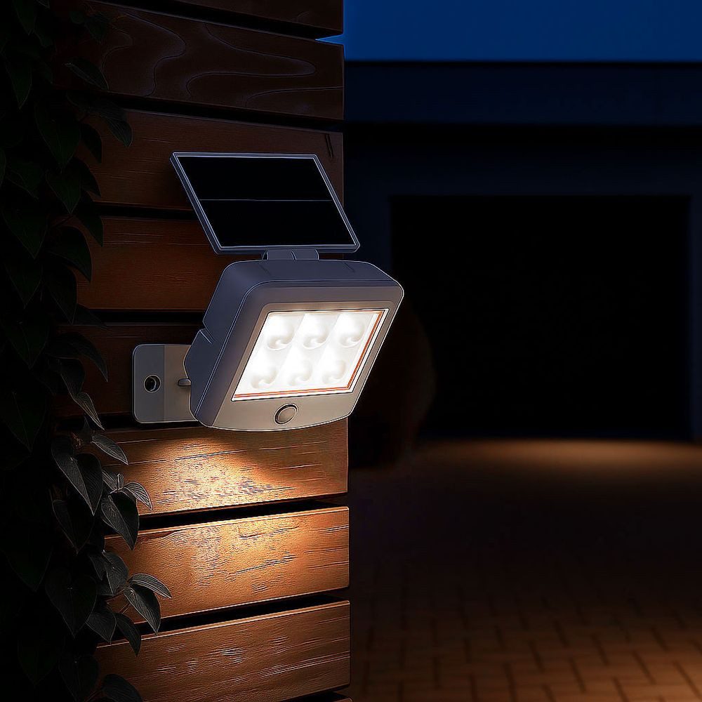 Briloner Leuchten LED Außen-Wandleuchte, LED-Leuchtmittel fest verbaut, Kaltweiß, Tageslichtweiß, LED Außen-Wandleuchte, LED Solar mit Bewegungsmelder