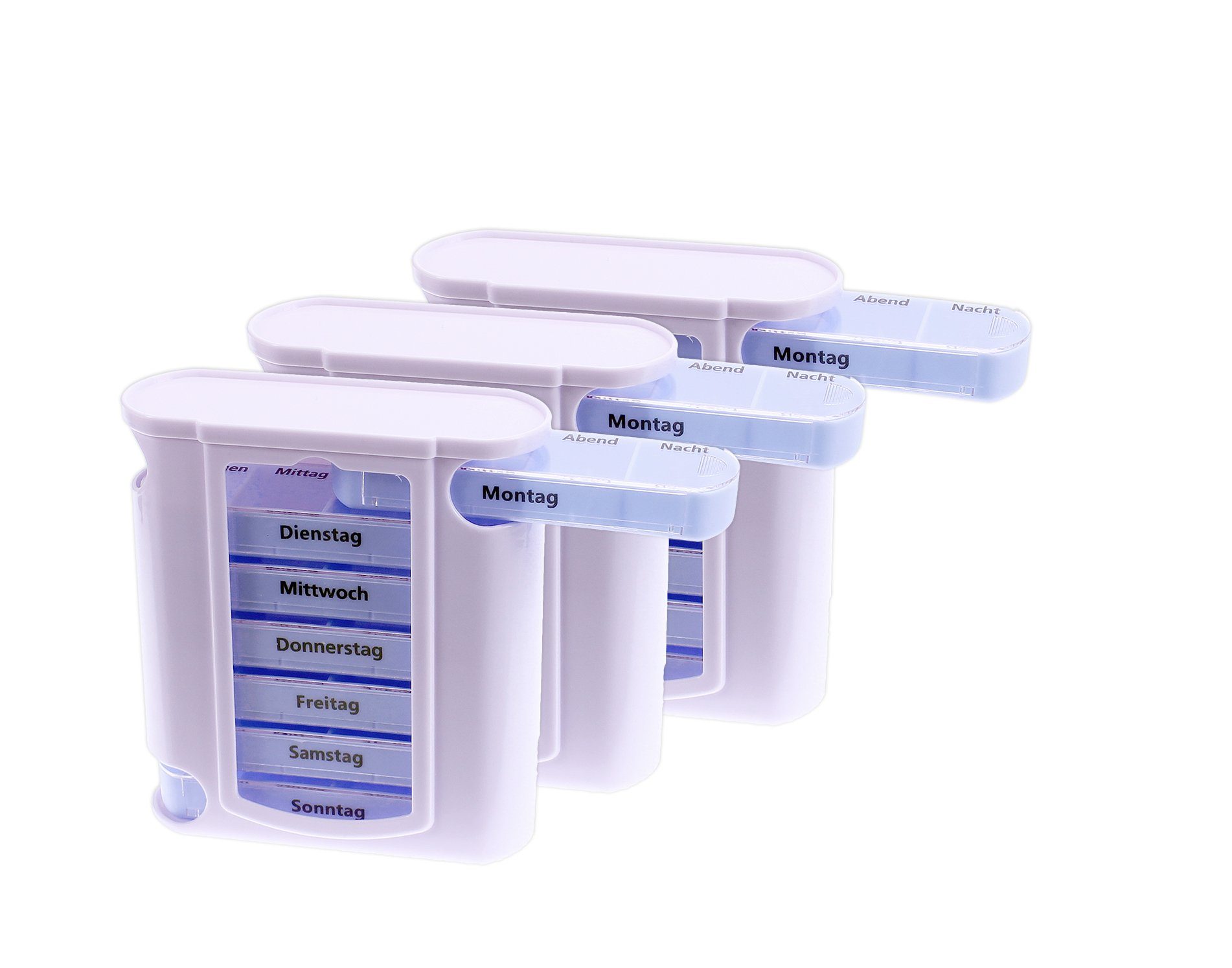 Pillendose 3er Set Pillenbox Tablettendose Medikamentenbox