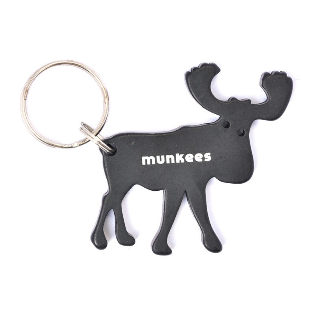 Munkees Flaschenöffner Elch Flaschenöffner aus Aluminium, Geschenk zu Weihnachten (Packung, 1-tlg), Elch-Design, eloxiertes Aluminium, Schlüsselanhänger