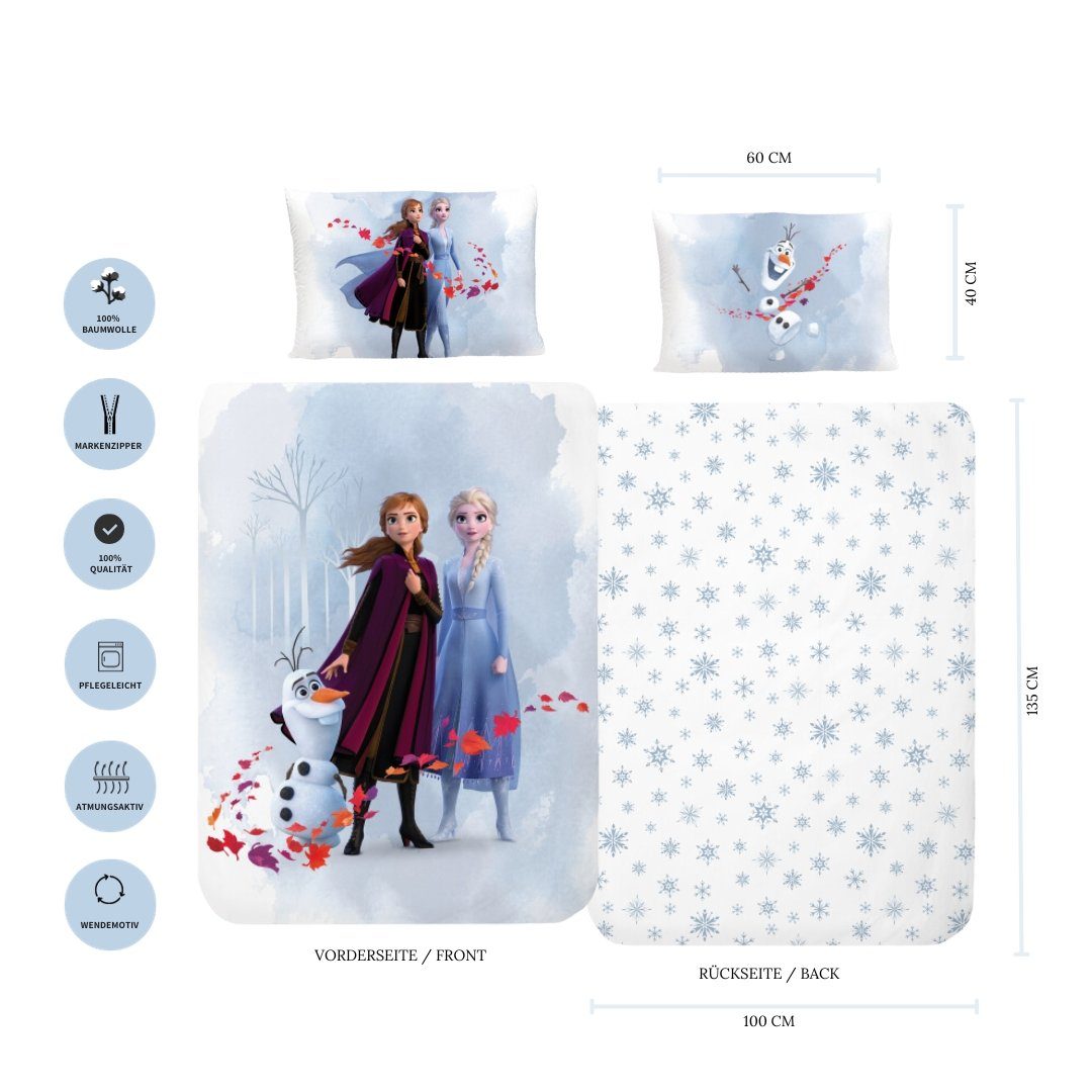 MTOnlinehandel Babybettwäsche Frozen Die Eiskönigin 100x135 + 40x60 cm, 100 günstig online kaufen