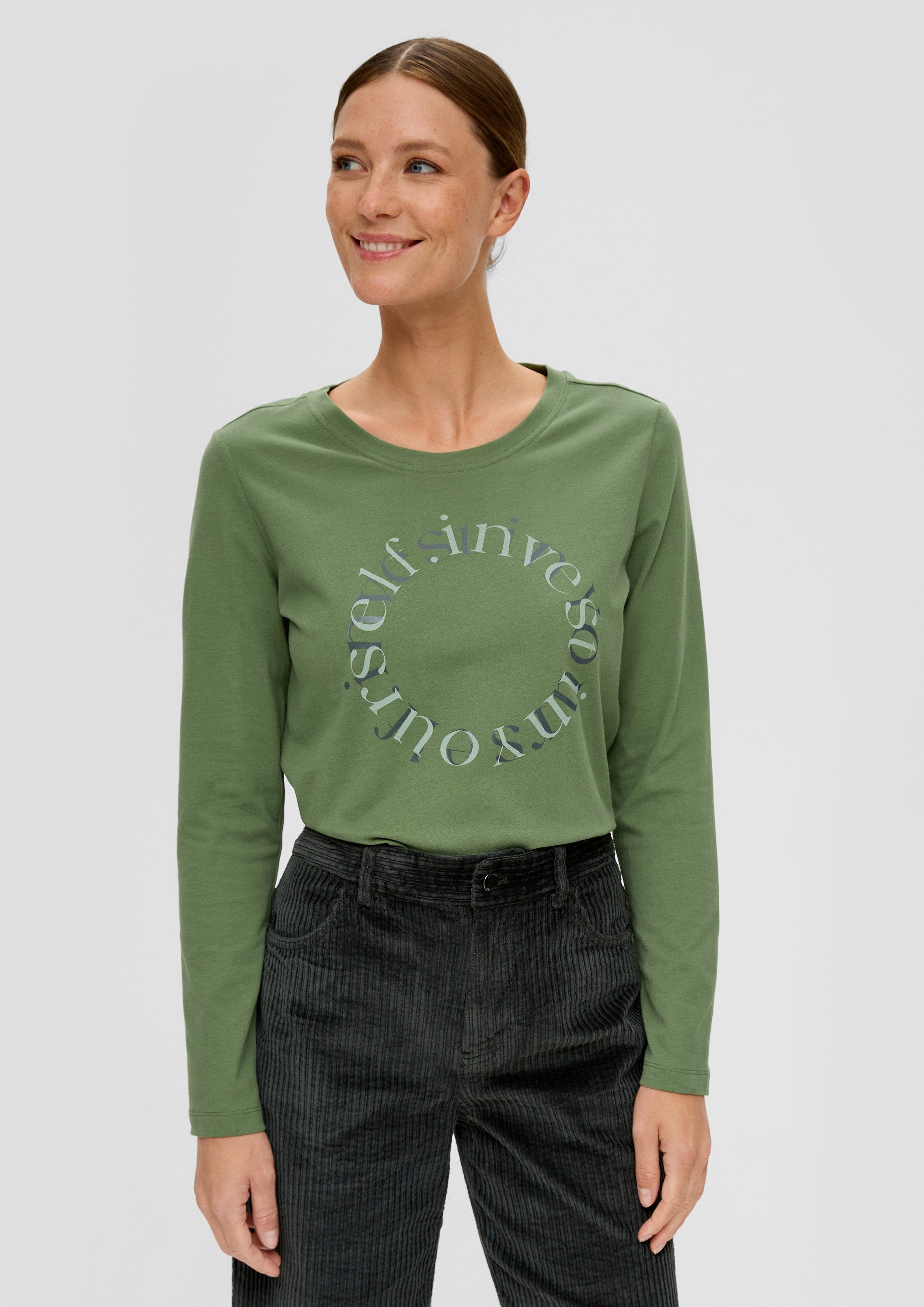 s.Oliver Langarmshirt T-Shirt Longsleeve mit Statement-Print günstig online kaufen