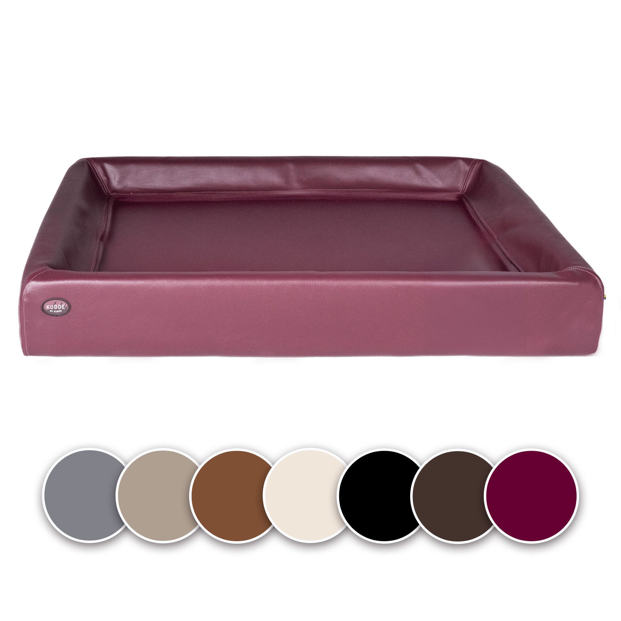 SABRO Hundekorb KUDDE Orthopädisch - Waschbar & Wasserabweisend - Ergonomisch aus, Kunstleder, Premium Hundebett mit wechselbarem Bezug für jede Hundegröße von SABRO