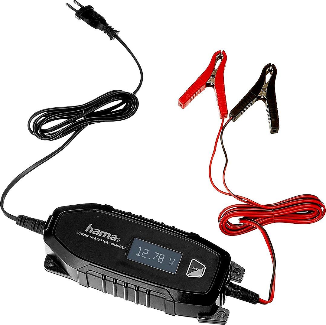 Hama Automatik-Batterie-Ladegerät Autobatterie-Ladegerät (6V/12V/4A, für  Auto-/Boot-/Motorrad-Batterie)