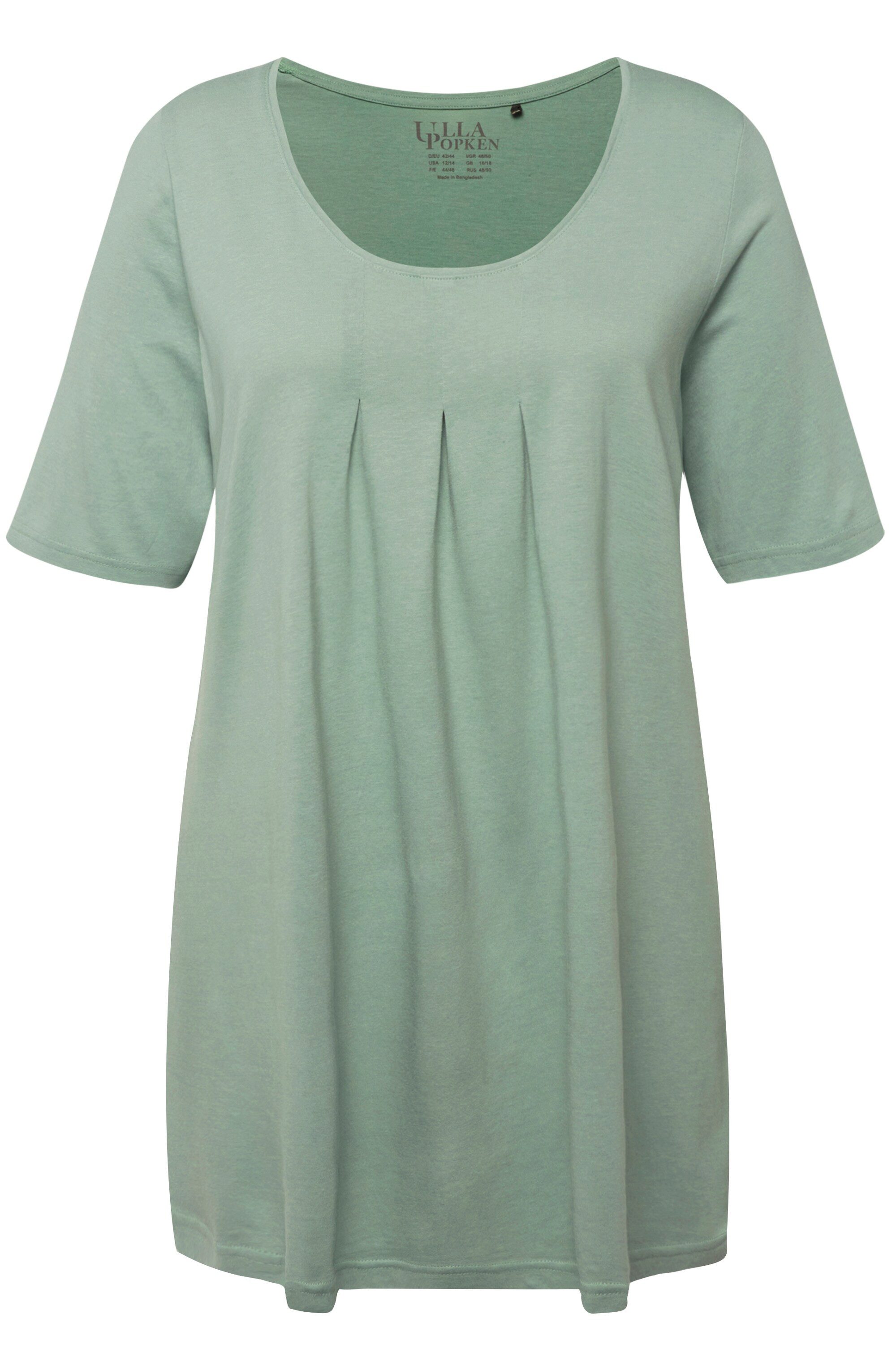 Ulla Popken T-Shirt T-Shirt Zierfalten A-Linie günstig online kaufen