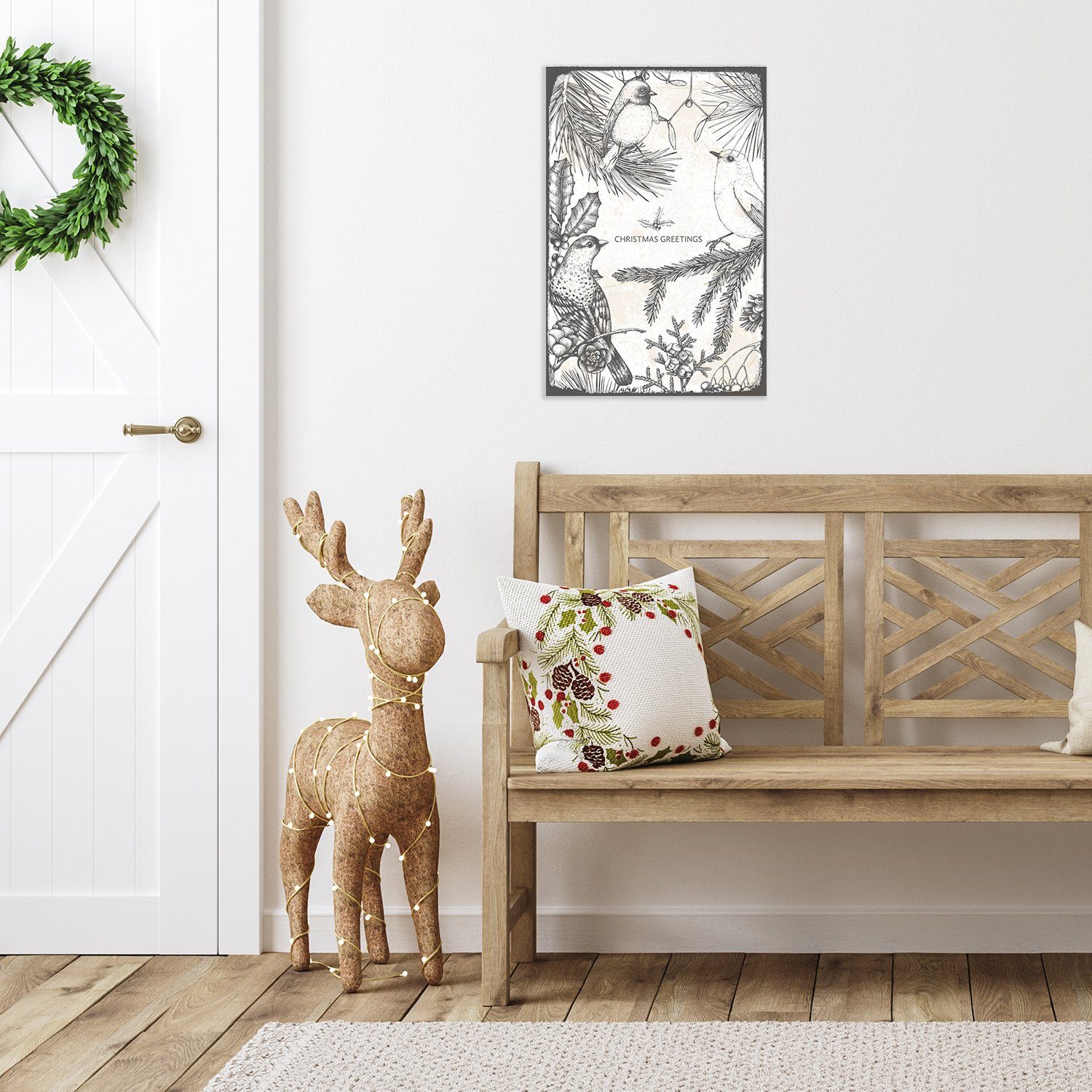 queence Bild X-Mas Collection Stahlschild, Blechschild Weihnachten Weihnachtsmann, Greetings (1 St), Stahlschilder