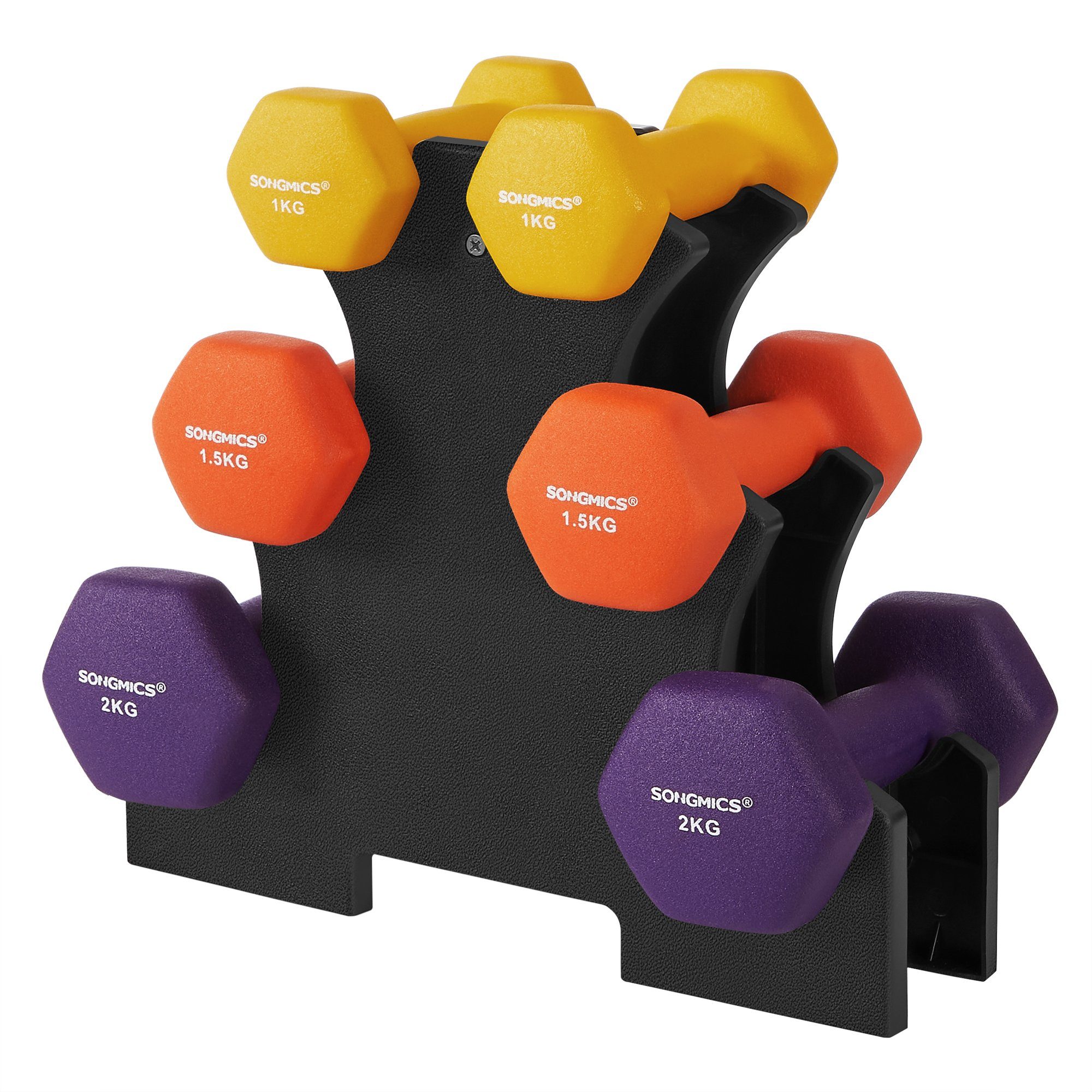 Hantel-Set 3 Paar, Aufbewahrung, Fitnessstudio, Krafttraining