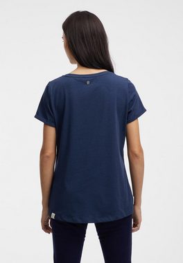 Ragwear Kurzarmshirt FLLORAH COMFY GOTS Basic Shirt mit Zierknöpfen und Logostickerei