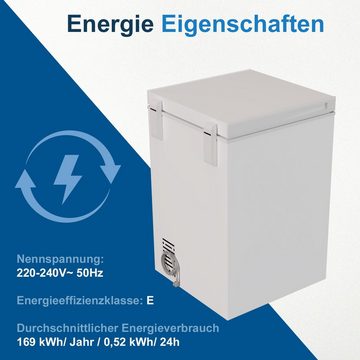 TroniTechnik Gefriertruhe Einstellbarer Temperaturregler, kühlen und gefrieren BORGAR 110, 85 cm breit, 100 l, inkl. Einlegekorb, 100 Liter Volumen und Gefrierleistung von 4,5kg/h