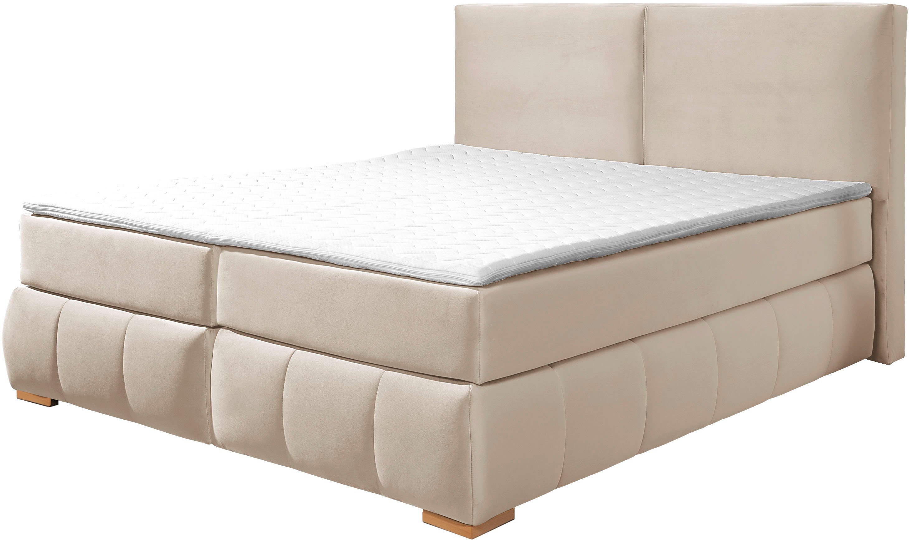 Home affaire Boxspringbett Wehma, inkl. Topper in 3 verschiedenen Matratzen, auch in Samtstoff