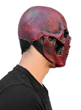 Ghoulish Productions Verkleidungsmaske Red Skull Maske, Dieser Schädel ist vor Scham schon ganz rot, weil er seine Kopfhaut v