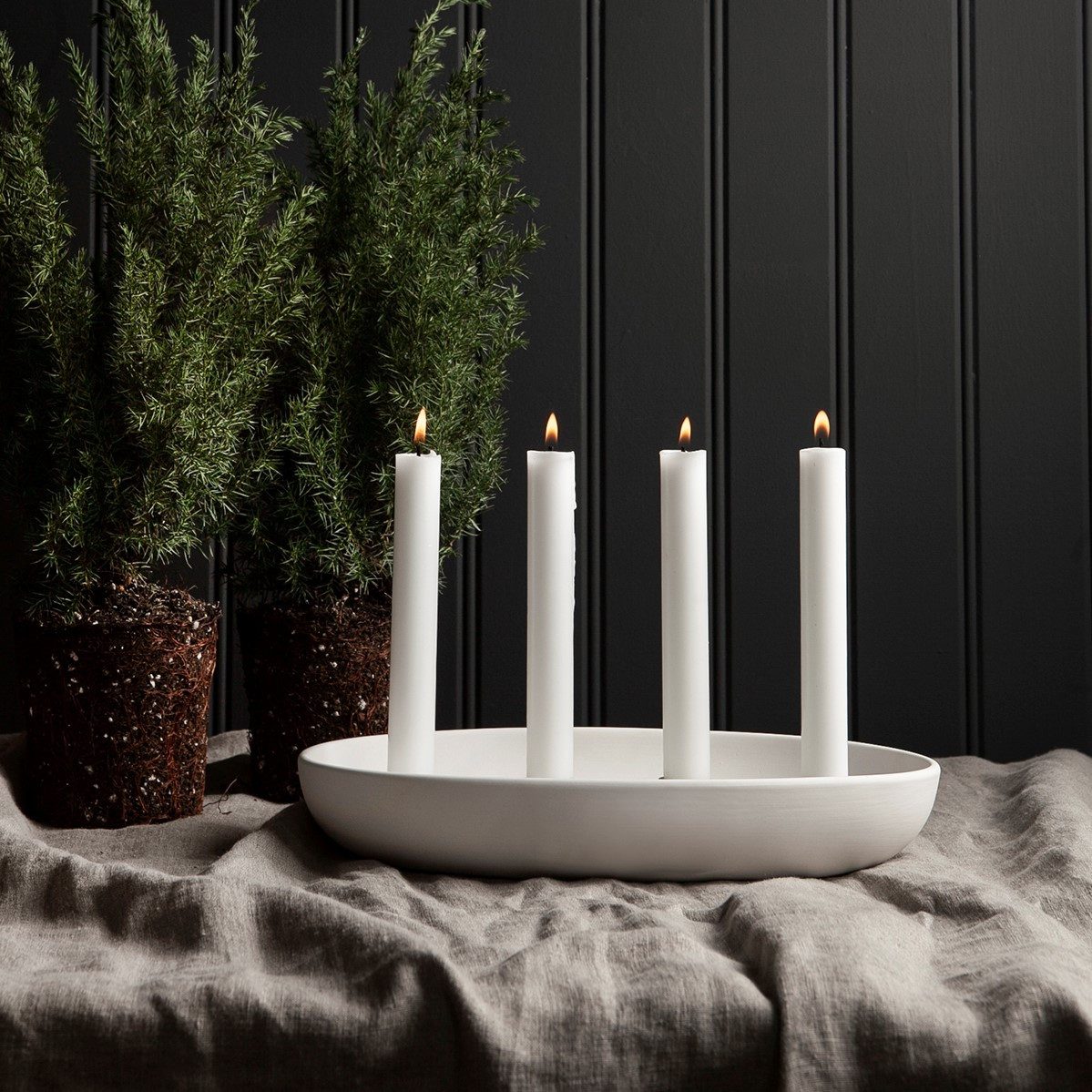 Storefactory Scandinavia Kerzenständer Kerzenhalter GRÖNDAL Keramik weiß günstig online kaufen