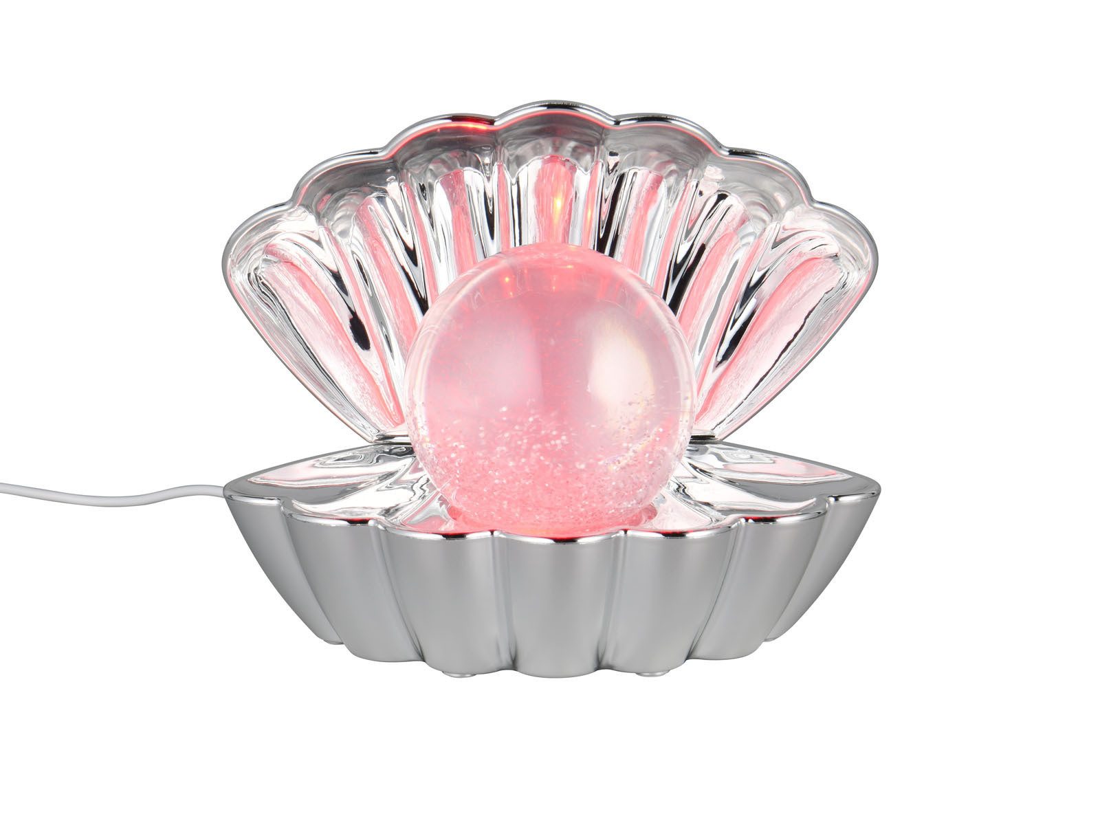 Reality Leuchten USB-Tischleuchte Deko-Lampe RGB & Glitzerkugel, Höhe 14cm, ausgefallene kleine Tischlampe, Dekoleuchte Jugendzimmer