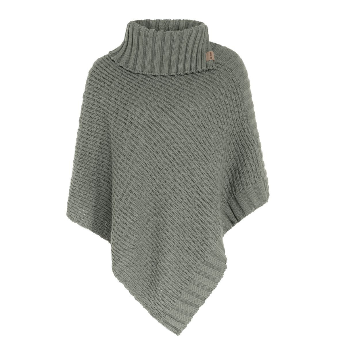 Knit Factory Poncho Nicky Gestrickter Poncho Urban Green (1-St) Strick Poncho für Frauen