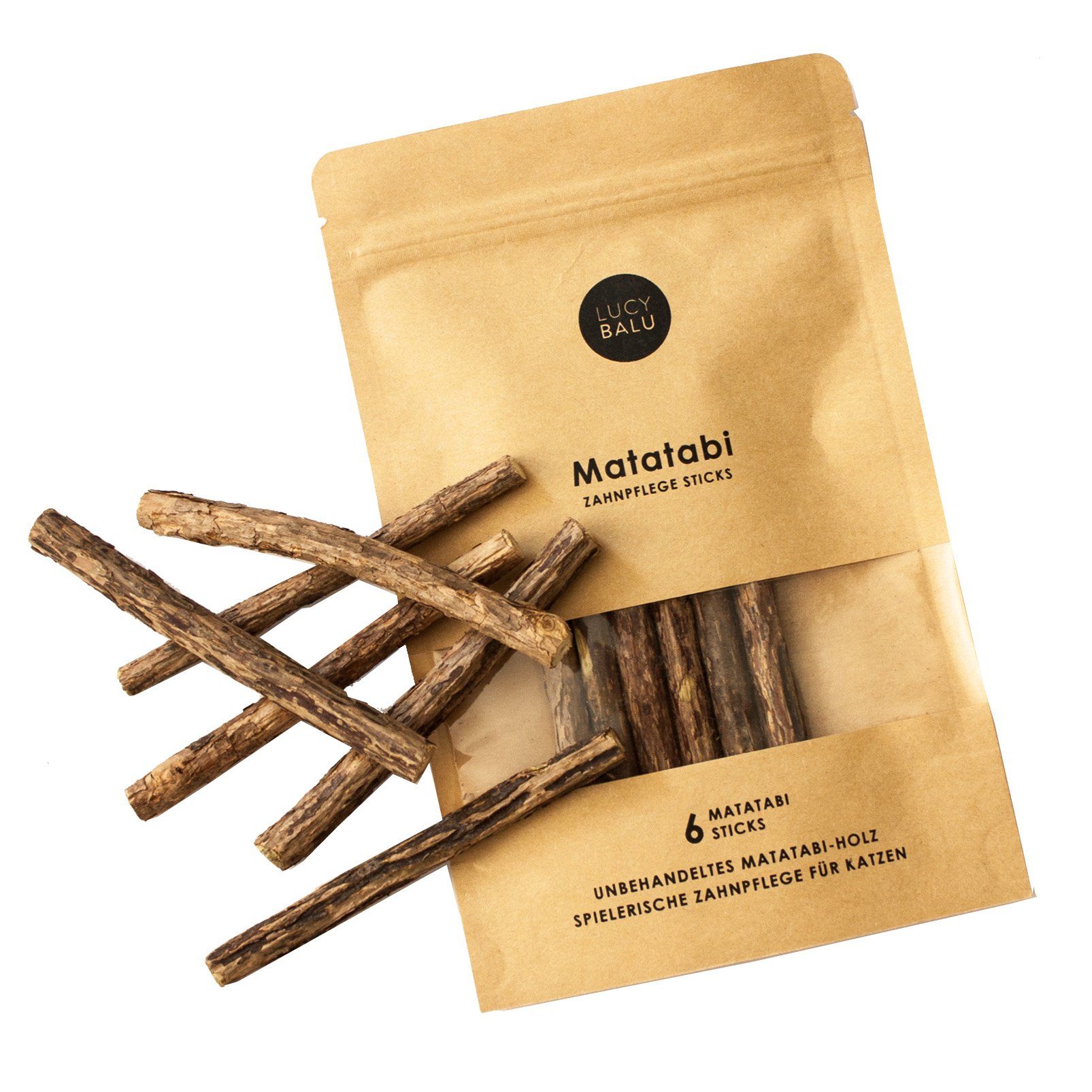 Tier-Intelligenzspielzeug 6x Matatabi Sticks für Katzen zur Katzen Zahnpflege & Katzenspielzeug