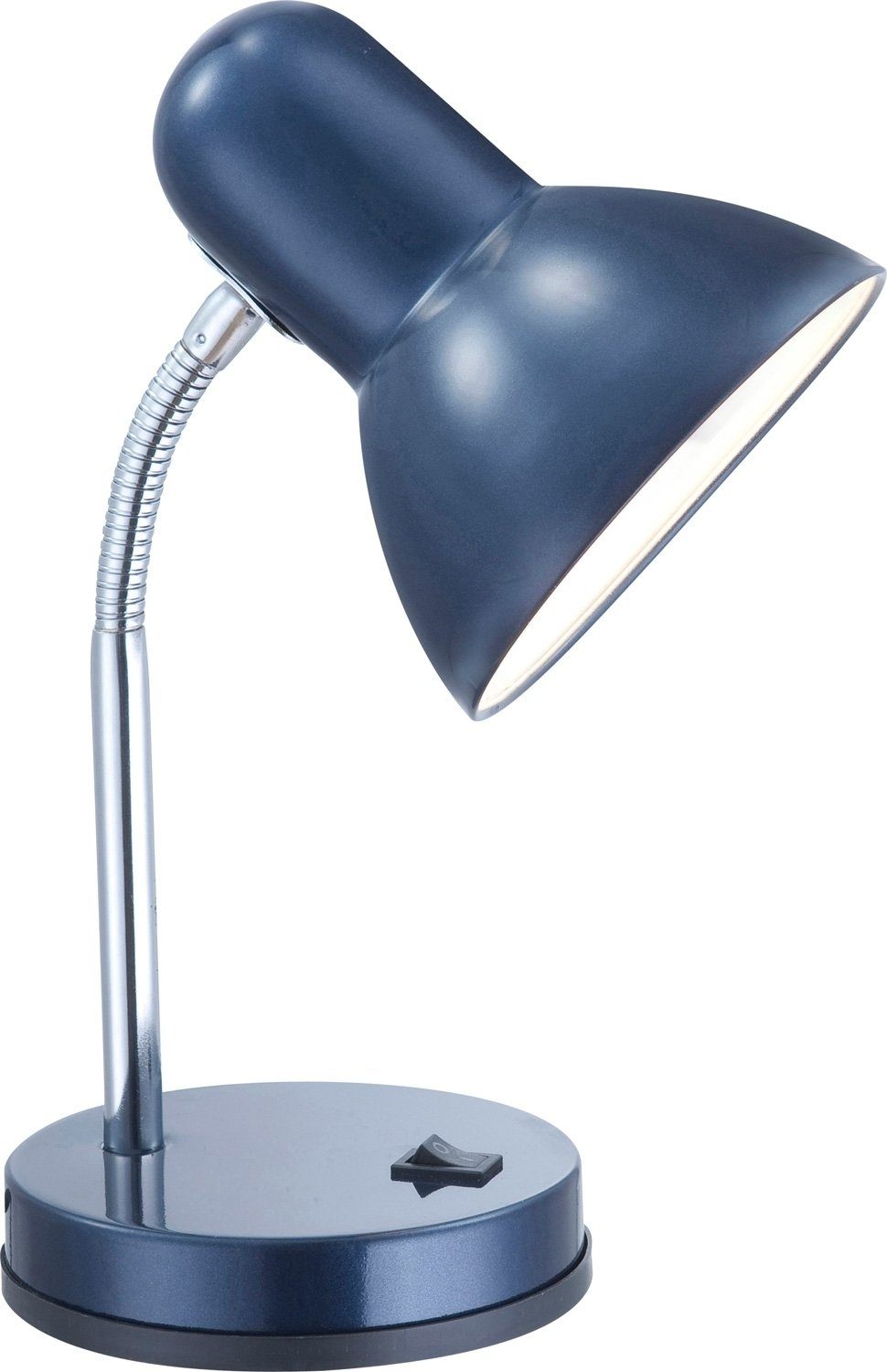Globo Tischleuchte Tischlampe STUDIO, 1-flammig, H 35 cm, Blau, ohne Leuchtmittel, Kunststoff, Metall