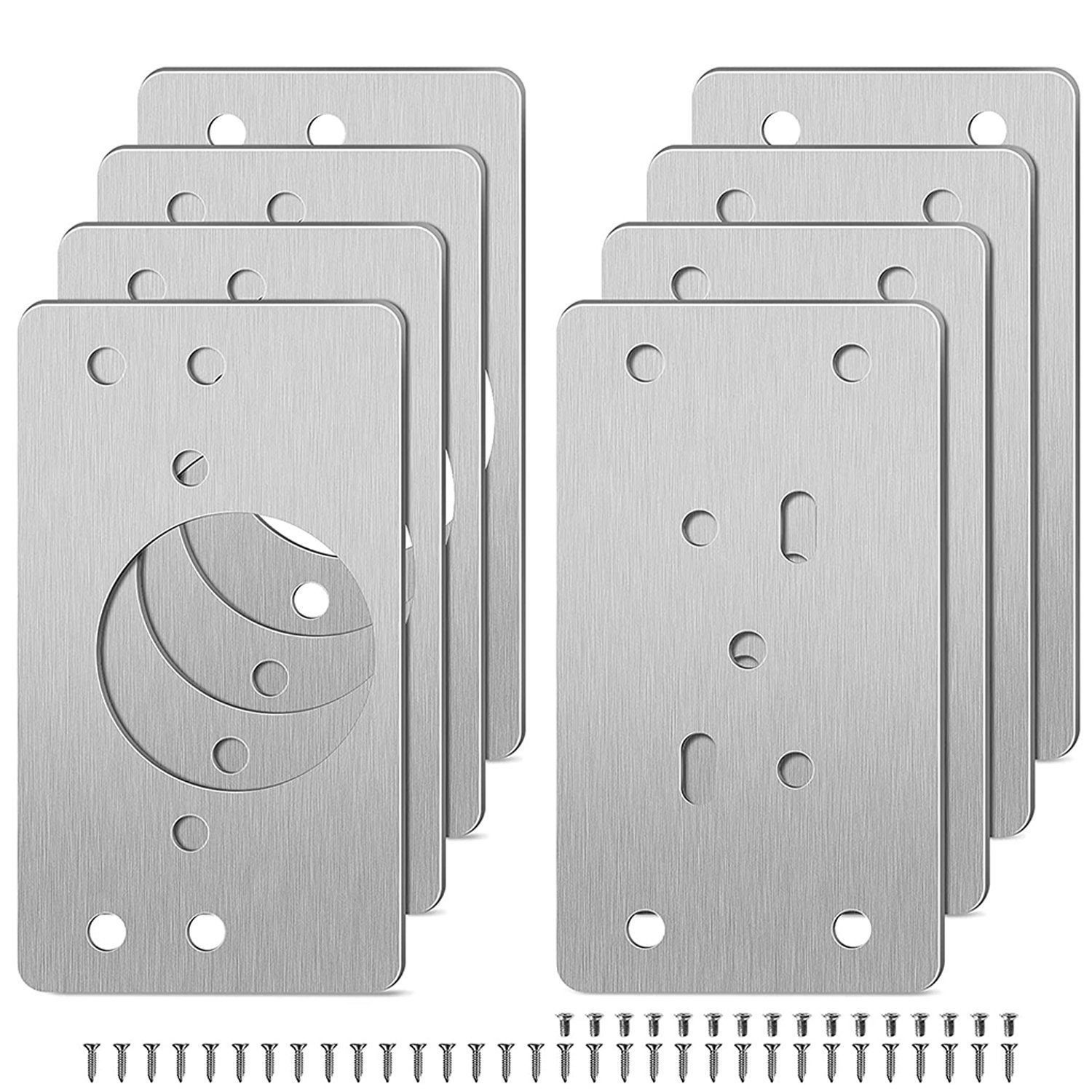 FELIXLEO Möbelbeschlag Montagezubehör Schrank Scharnier Reparaturplatte 4 Paar 90*47mm (12 St)