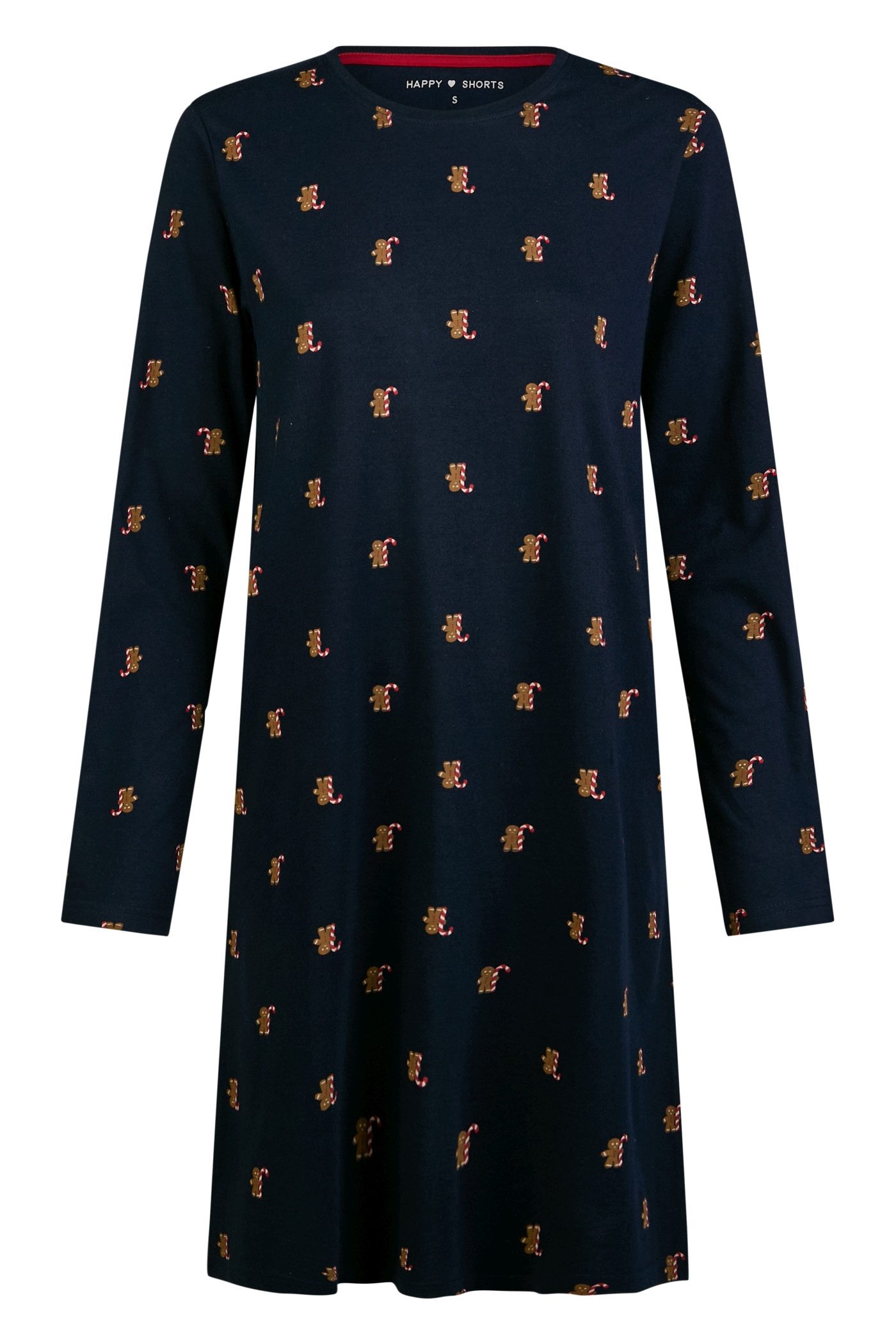 HAPPY SHORTS Pyjama Happy Shorts Damen Nachthemd Sleepshirt Sleepwear Lebkuchenmann