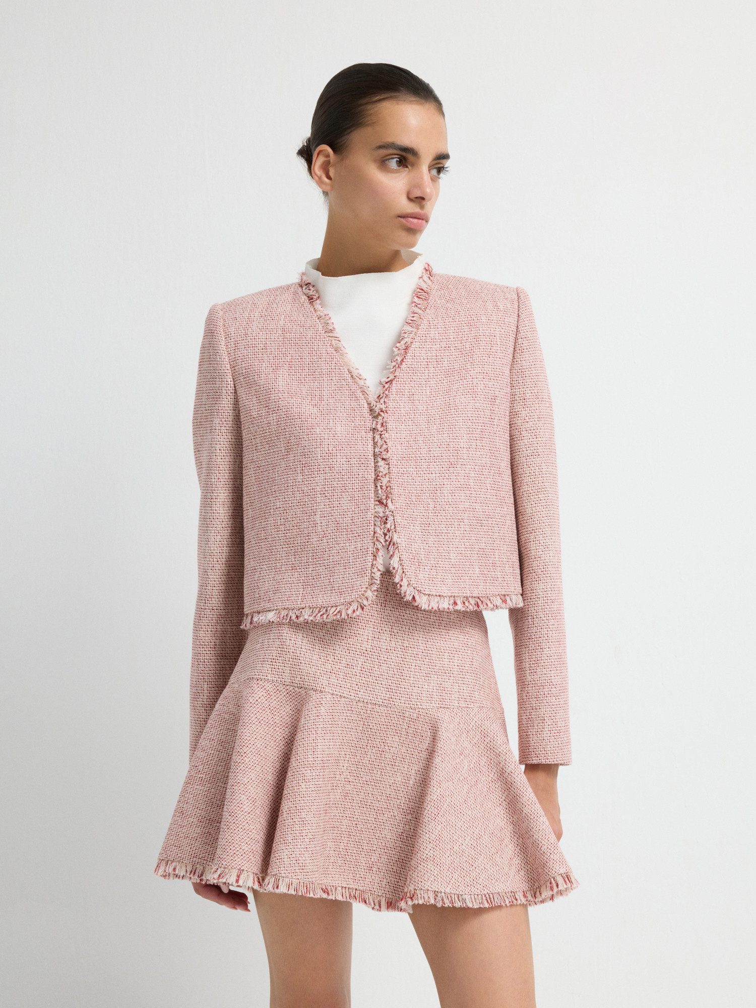 adL Kurzblazer Kurze Tweedjacke