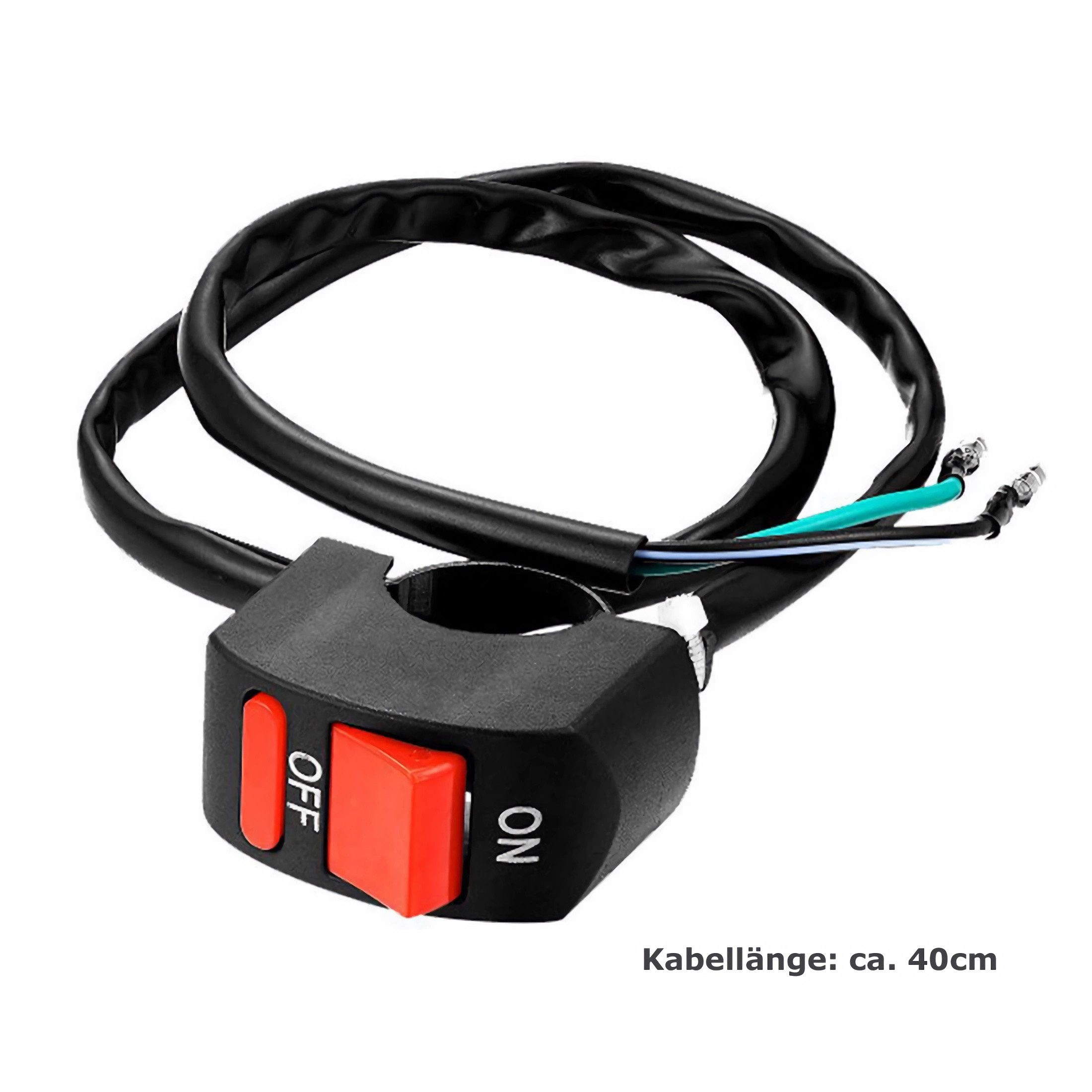 Bolwins Schalter F02C Motorrad Lenker Lichtschalter 12V Ein/Aus Scheinwerfer IP65 (Packung, 1-St., LED-Licht Ein-/Ausschalter), Ein-/Ausschalter Für 22 mm Motorradlenker LED Licht Schalter