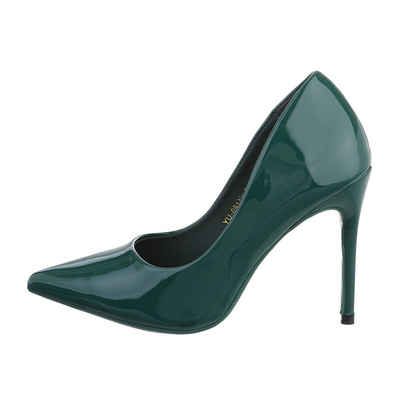 Ital-Design Damen Abendschuhe Elegant High-Heel-Pumps Pfennig-/Stilettoabsatz High Heel Pumps in Grün