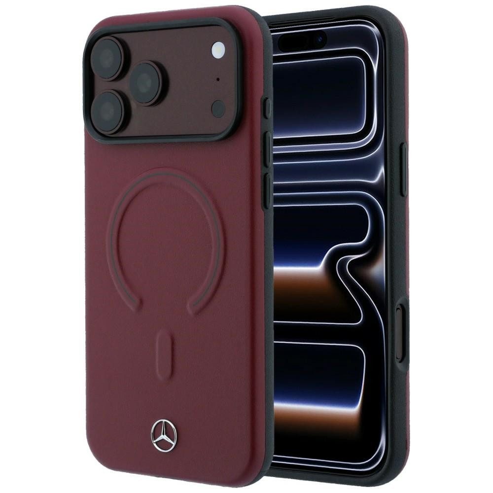 Mercedes Benz Handyhülle 3D für iPhone 18 Pro Max MagSafe Kunstleder Logo Stern Metall 6,9 Zoll, Kantenschutz