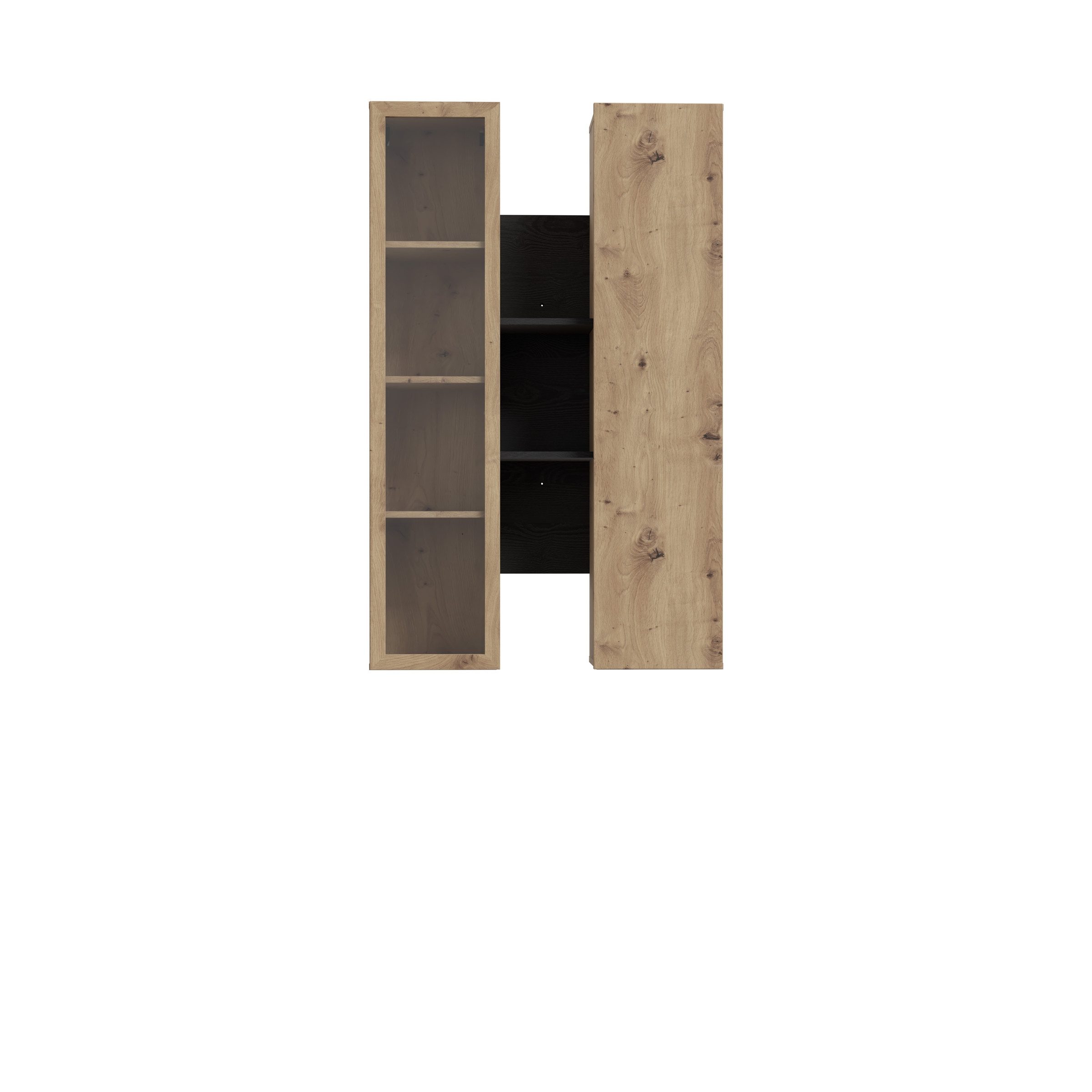 PREISBRECHER Hängevitrine BREATHTAKER 2 Türen, Artisan - Cabezone Eiche Dekor - 84,2x134,6x33,9 (BxHxT)