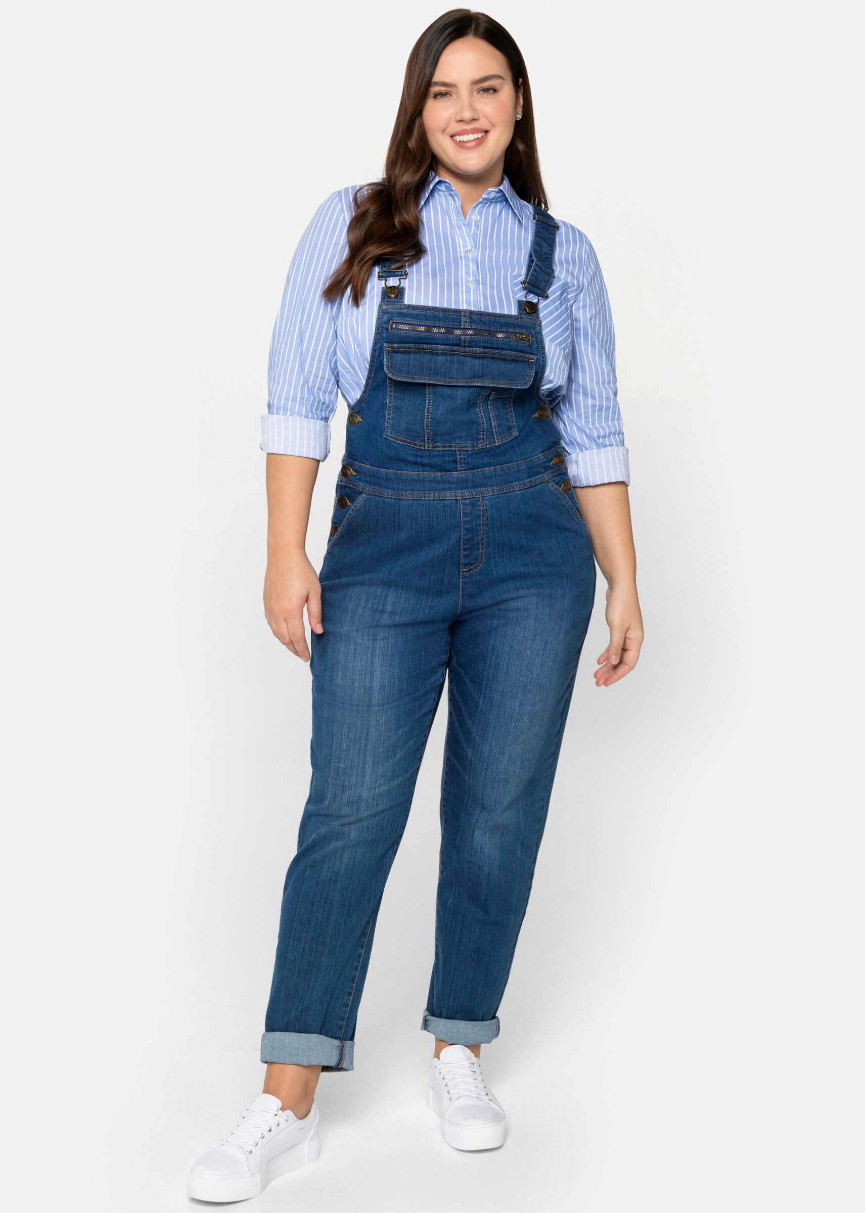 Sheego Bequeme Jeans Jeanslatzhose günstig online kaufen