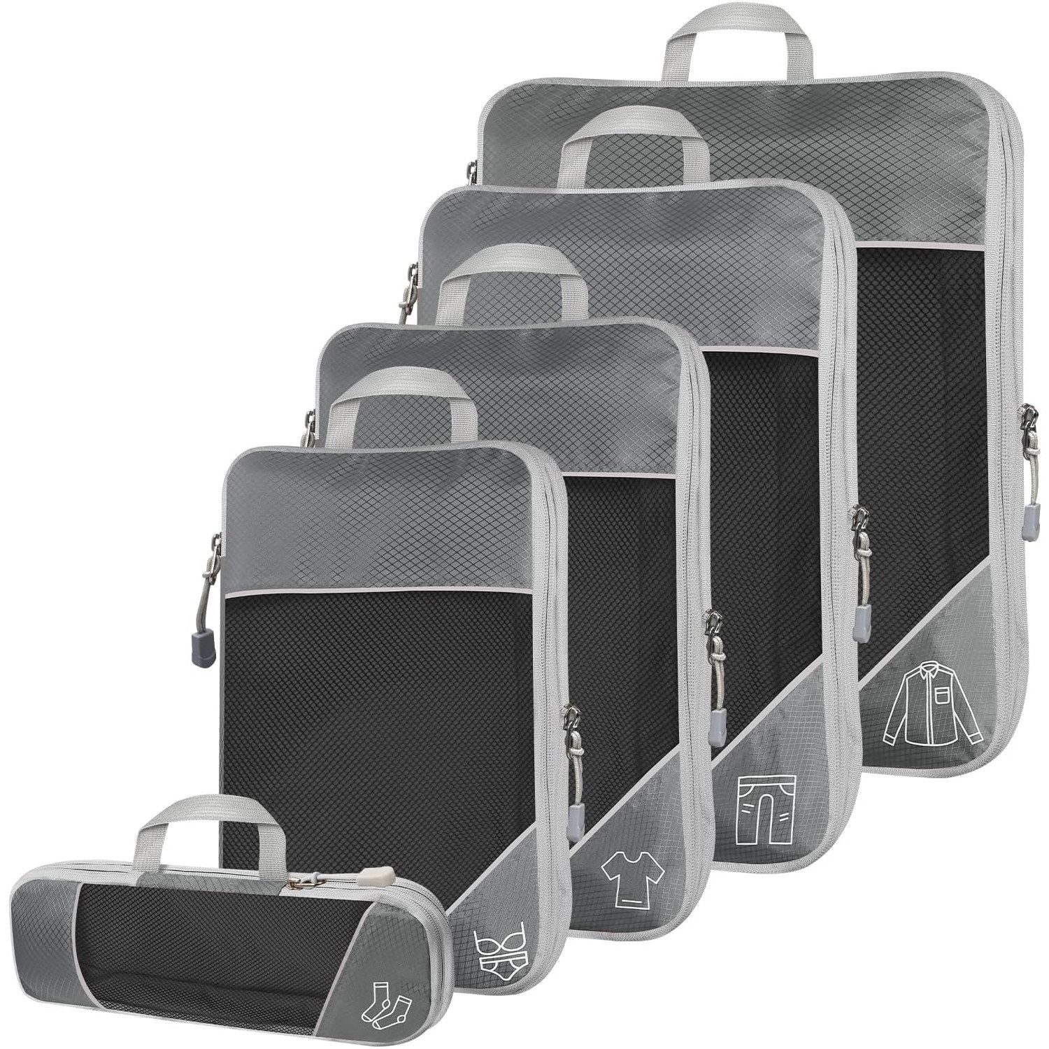 Coonoor Kofferorganizer 5-teiliges Set von komprimierbaren Packwürfeln (5-tlg)