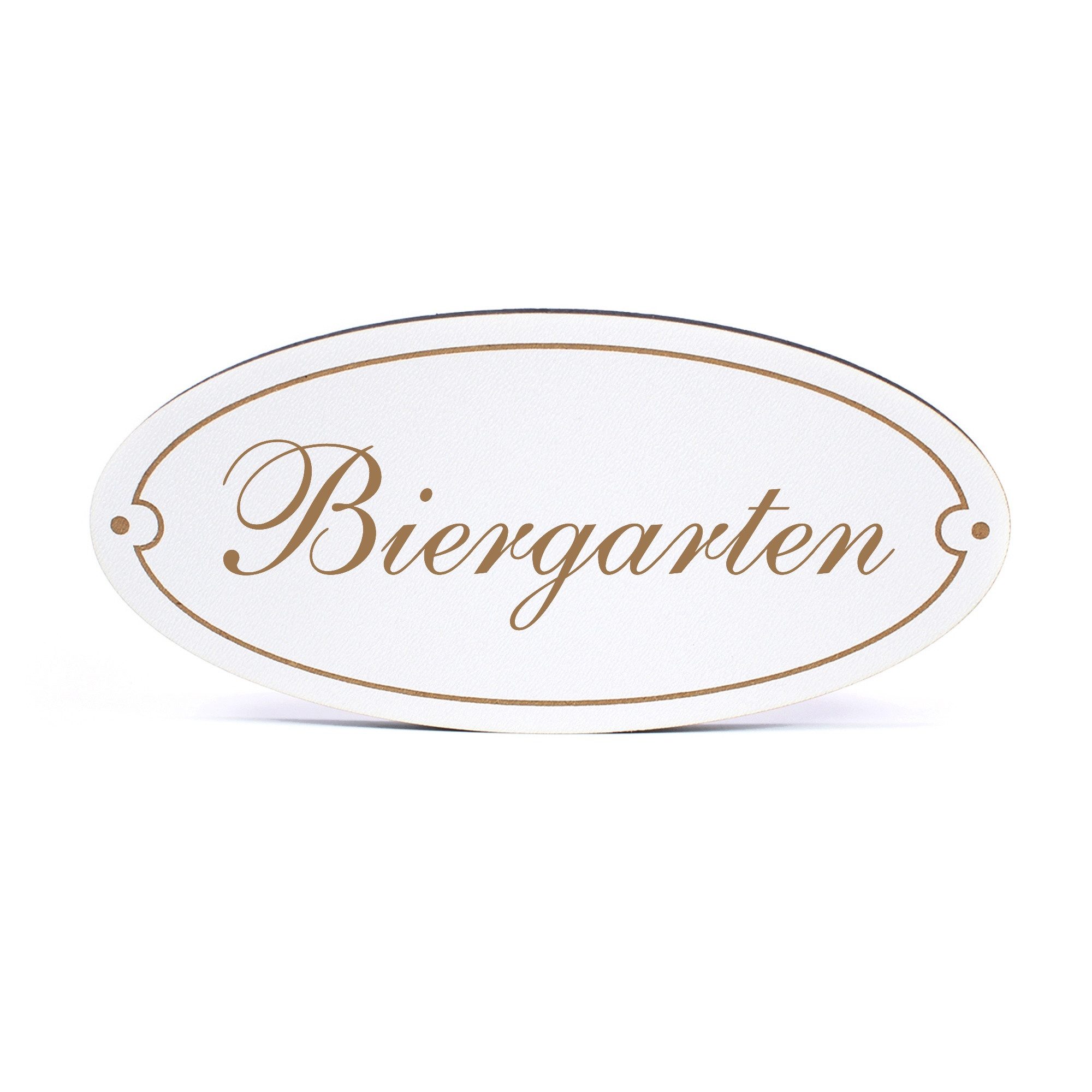 Dekolando Hinweisschild Türschild Oval - Biergarten - Schild 15 x 7 cm - Schilder Türschilder, (1 St)