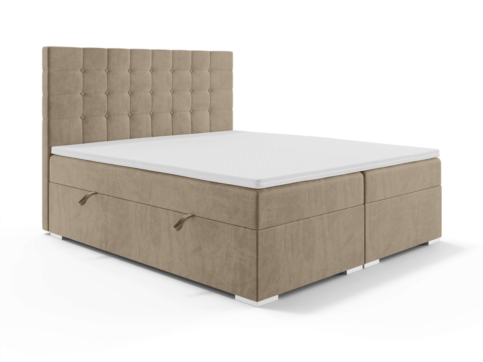 Home affaire Bett Semla mit Matratze und Topper, in 3 Breiten (140, 160 und 180 cm), Boxspringbett mit Kopfteil, Bettkasten, Matratze (BFK/TFK) und Topper