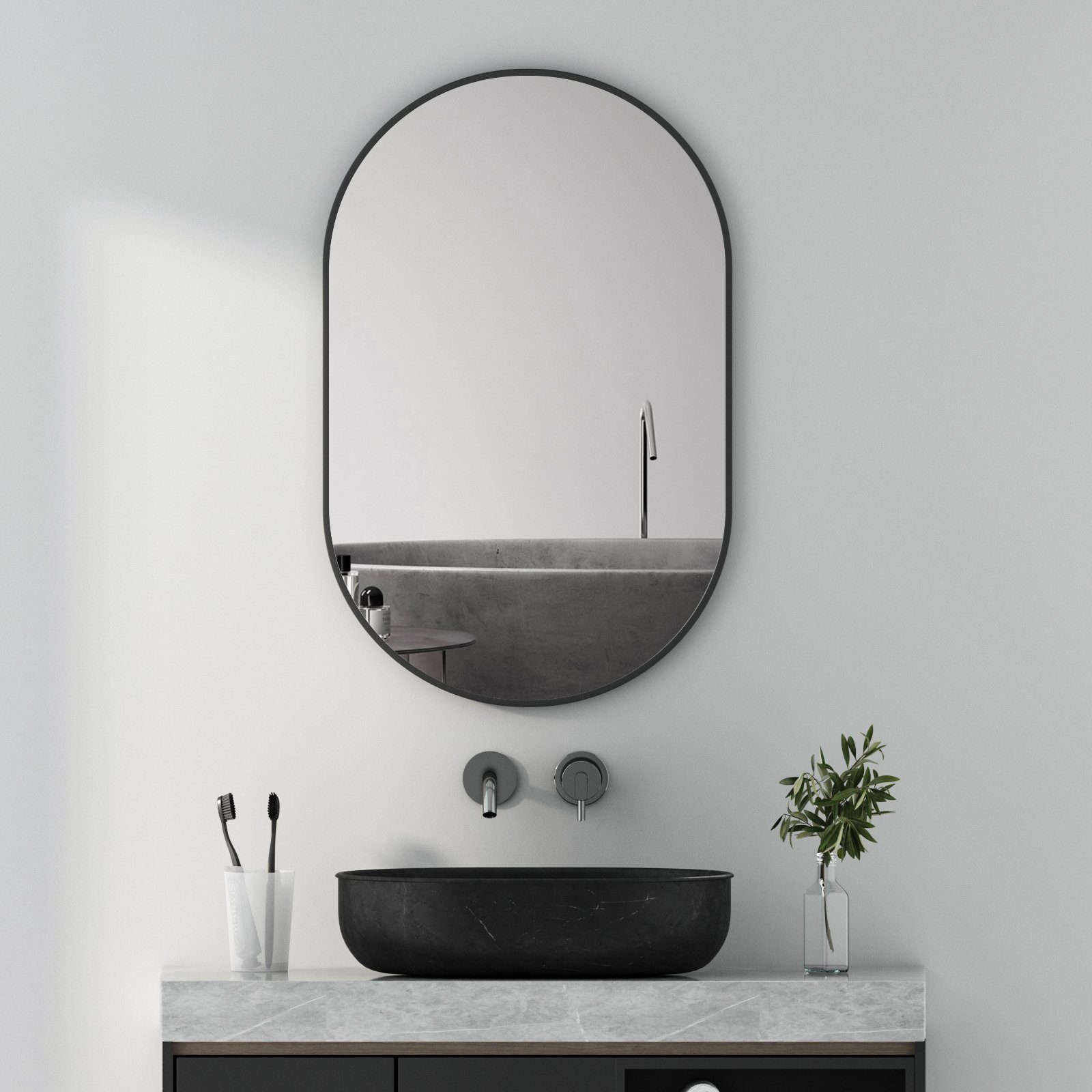 Boromal Wandspiegel Spiegel Schwarz Bad Wand günstig online kaufen