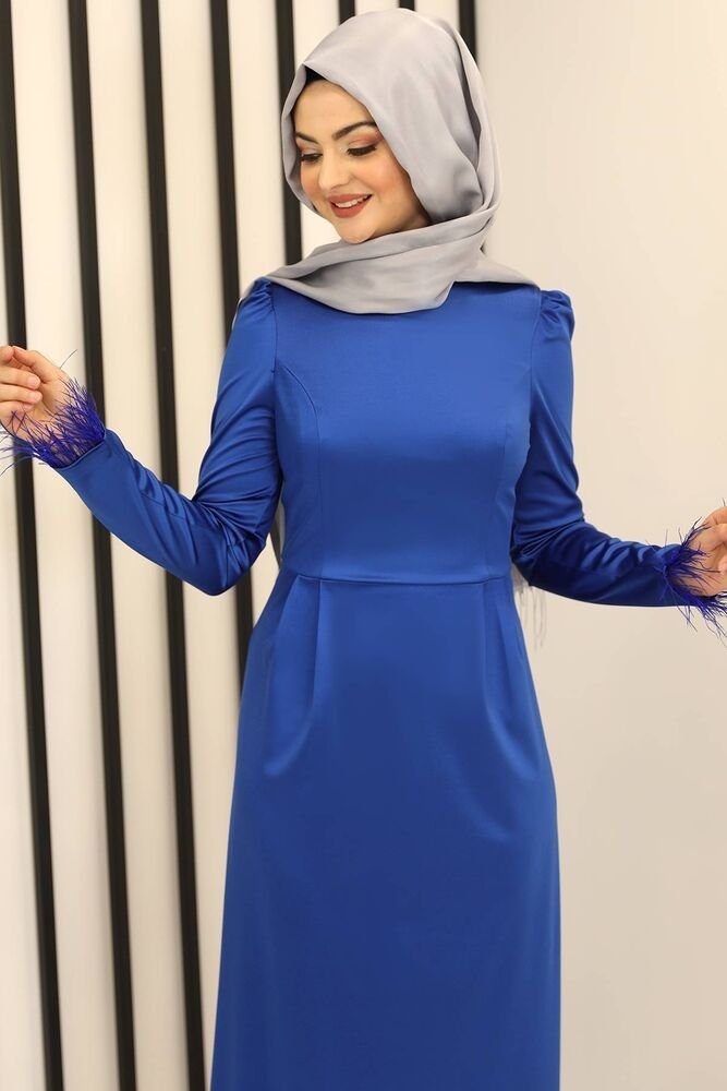 Modavitrini Satinkleid Satinkleid Damen Abendkleid schlicht günstig online kaufen