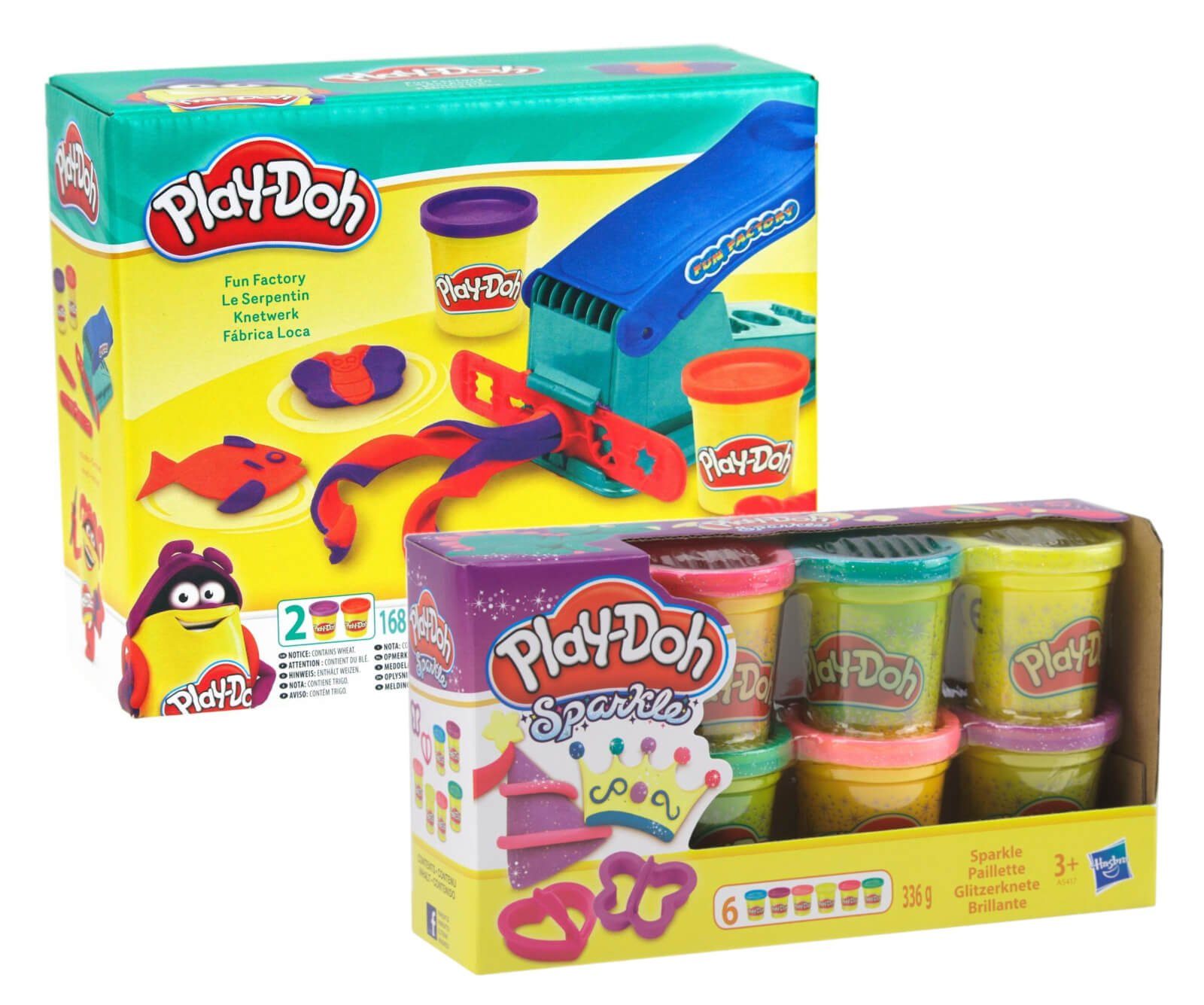 Play-Doh Knete Play-Doh Knetwerk Fun Factory Knetpresse mit Glitzerknete im  Set