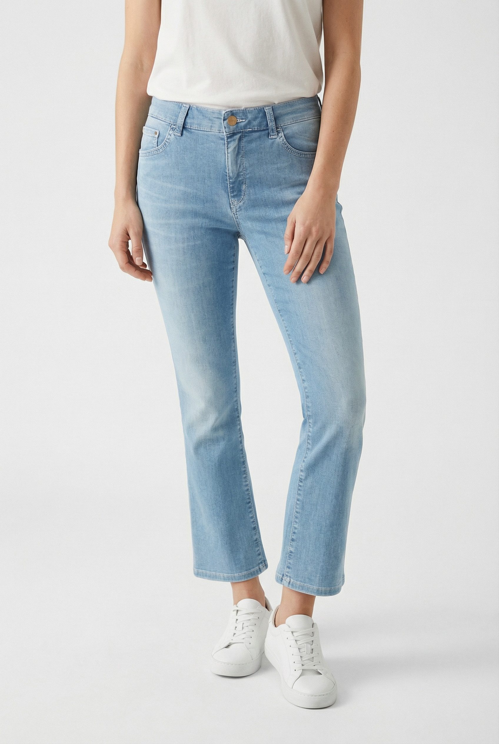 MAC 3/4-Jeans Dream Kick Saum modisch verkürzt und leicht ausgestellt