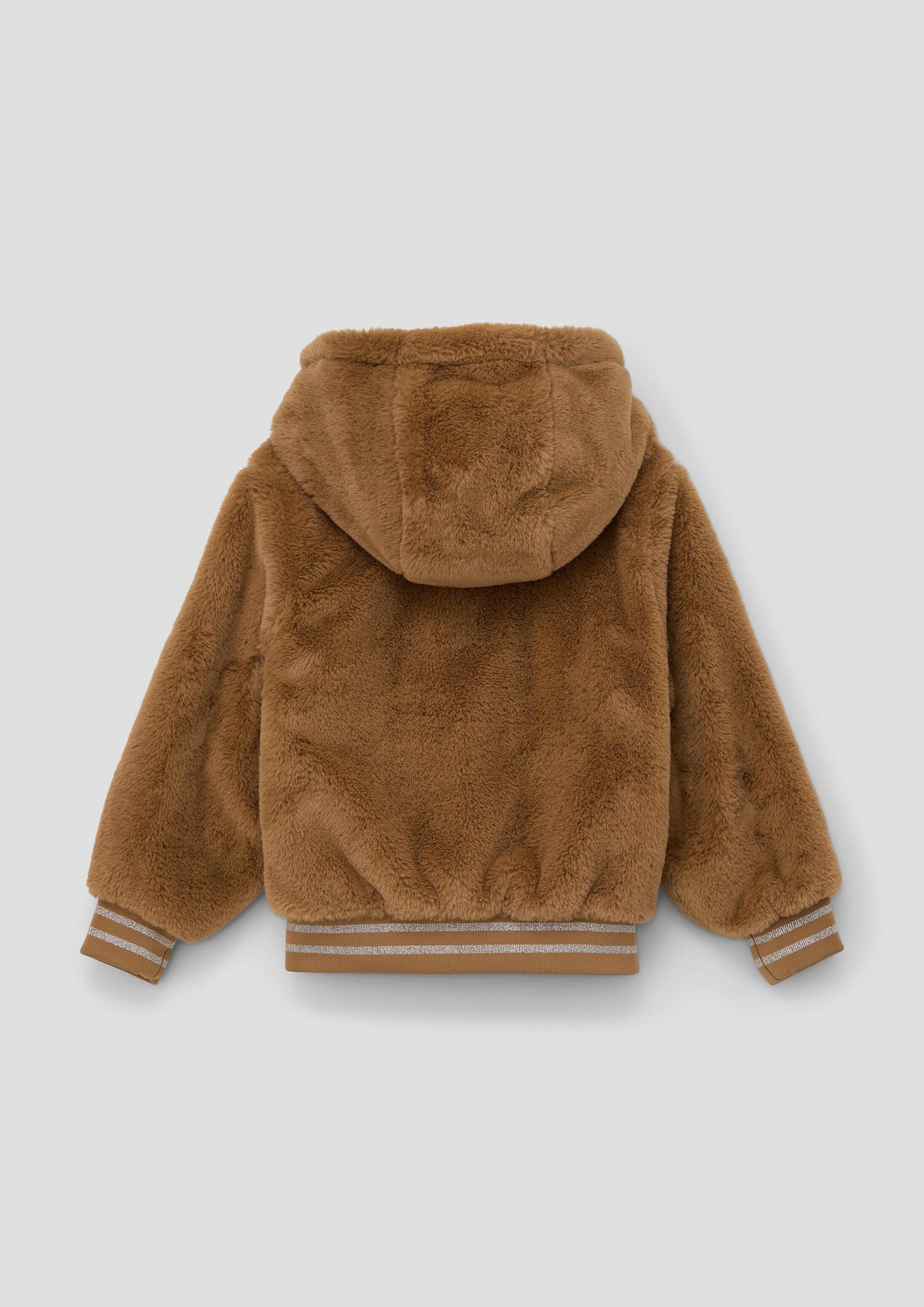 s.Oliver Winterjacke Indoor-Jacke Teddyjacke mit Kapuze