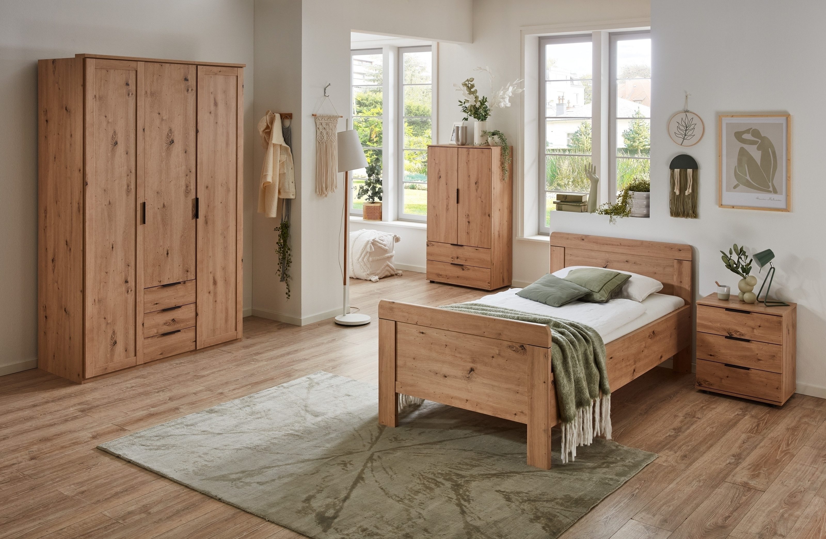 freiraum Bett NADJA, in ARTISAN EICHE NACHBILDUNG - 108x85x207cm (BxHxT)